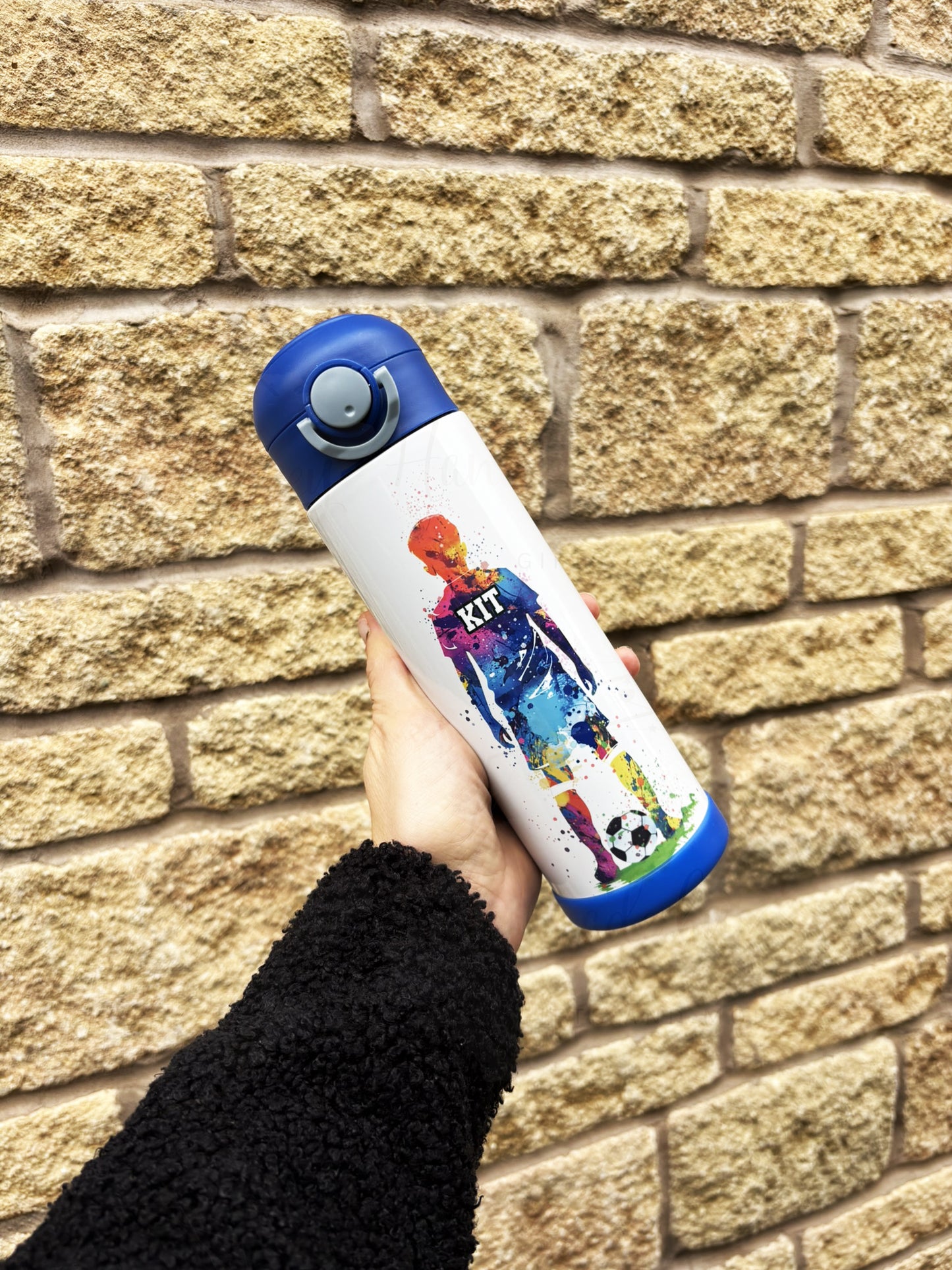 Personalised Footballer Stainless Steel Water Bottle