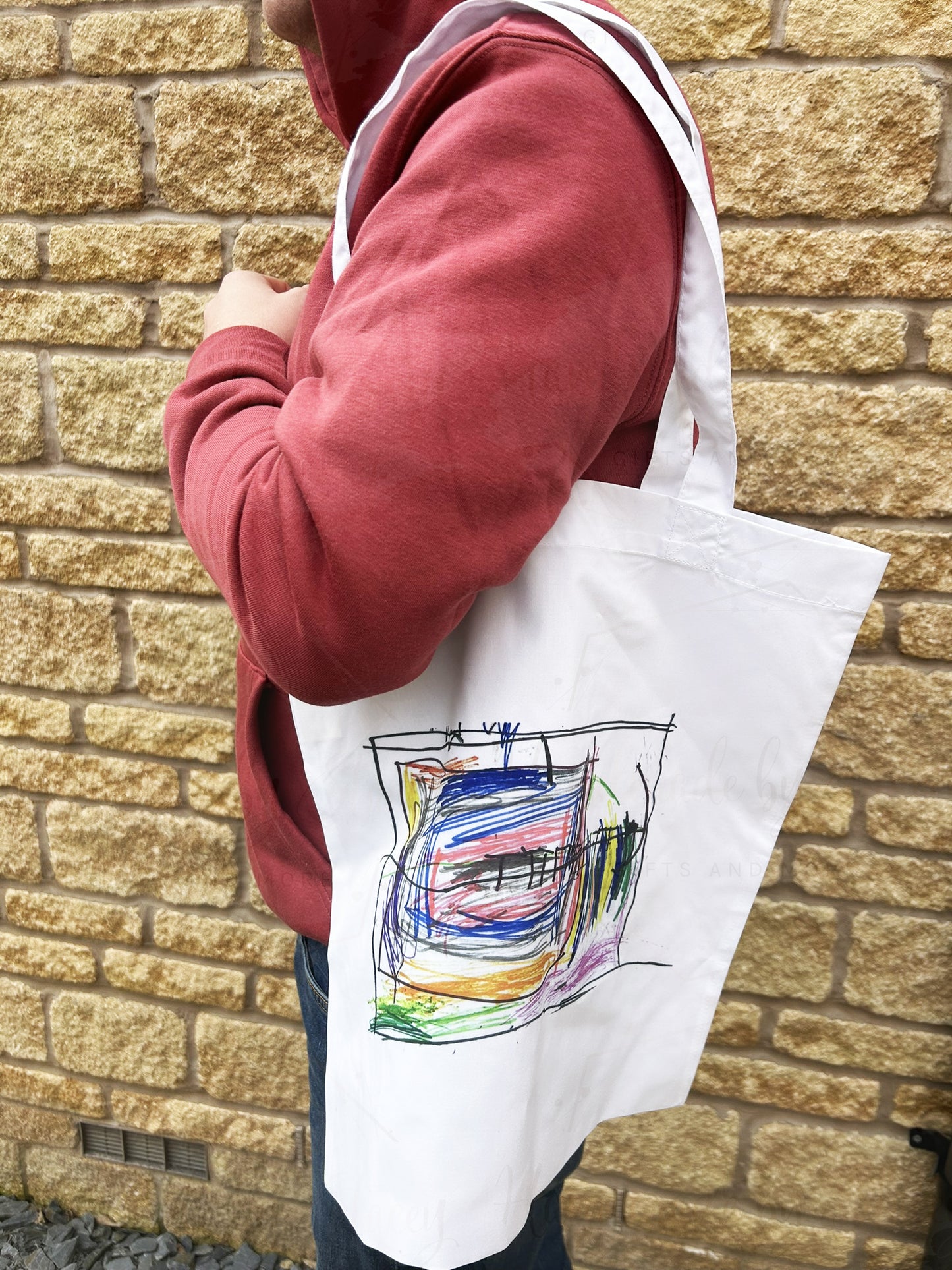 Personalised Childs Artwork Tote Shopper Bag