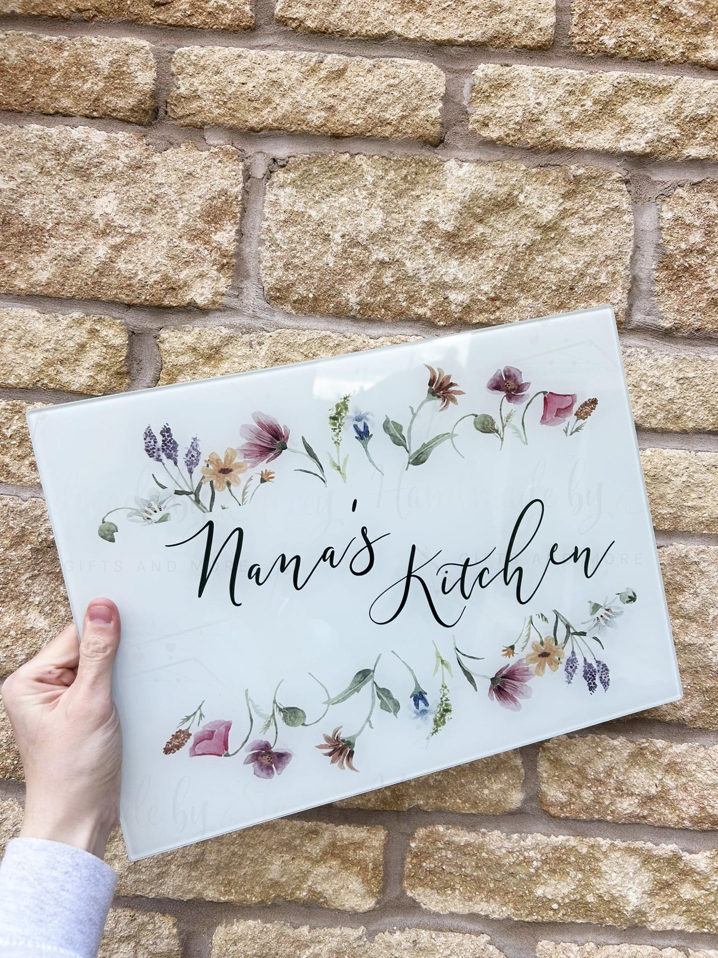 Personalised Wildflower Chopping Board