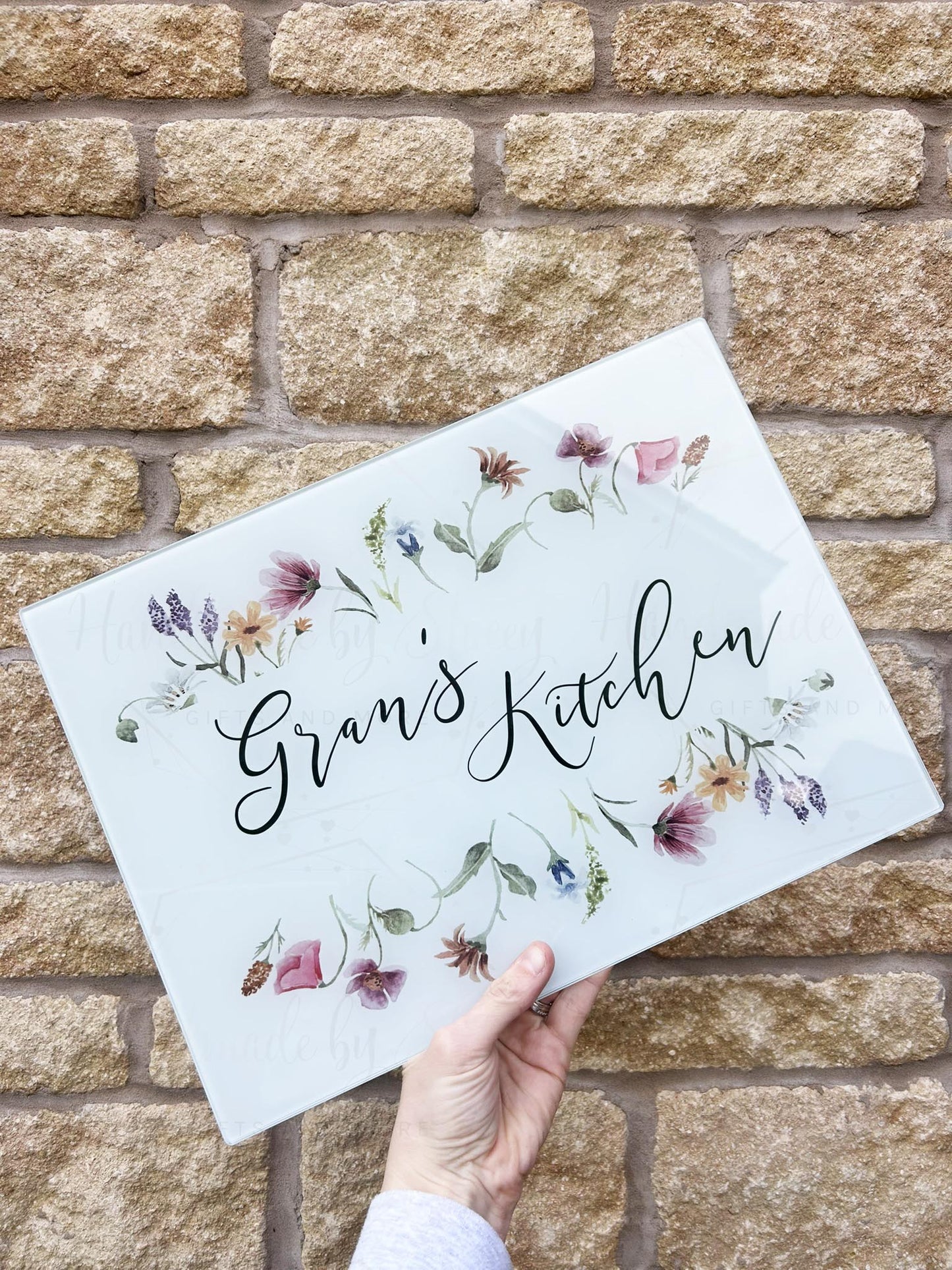 Personalised Wildflower Chopping Board