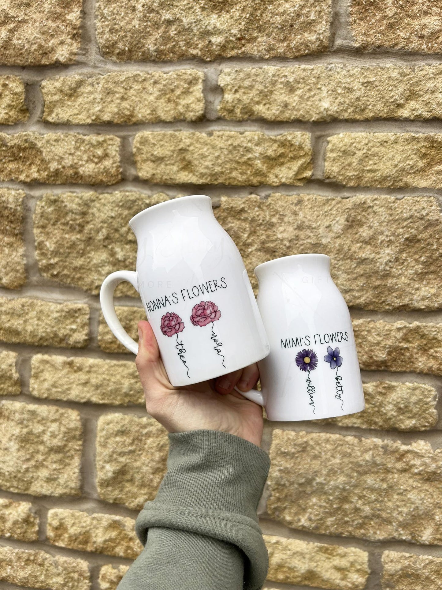 Personalised Birth Flower Vase Jug