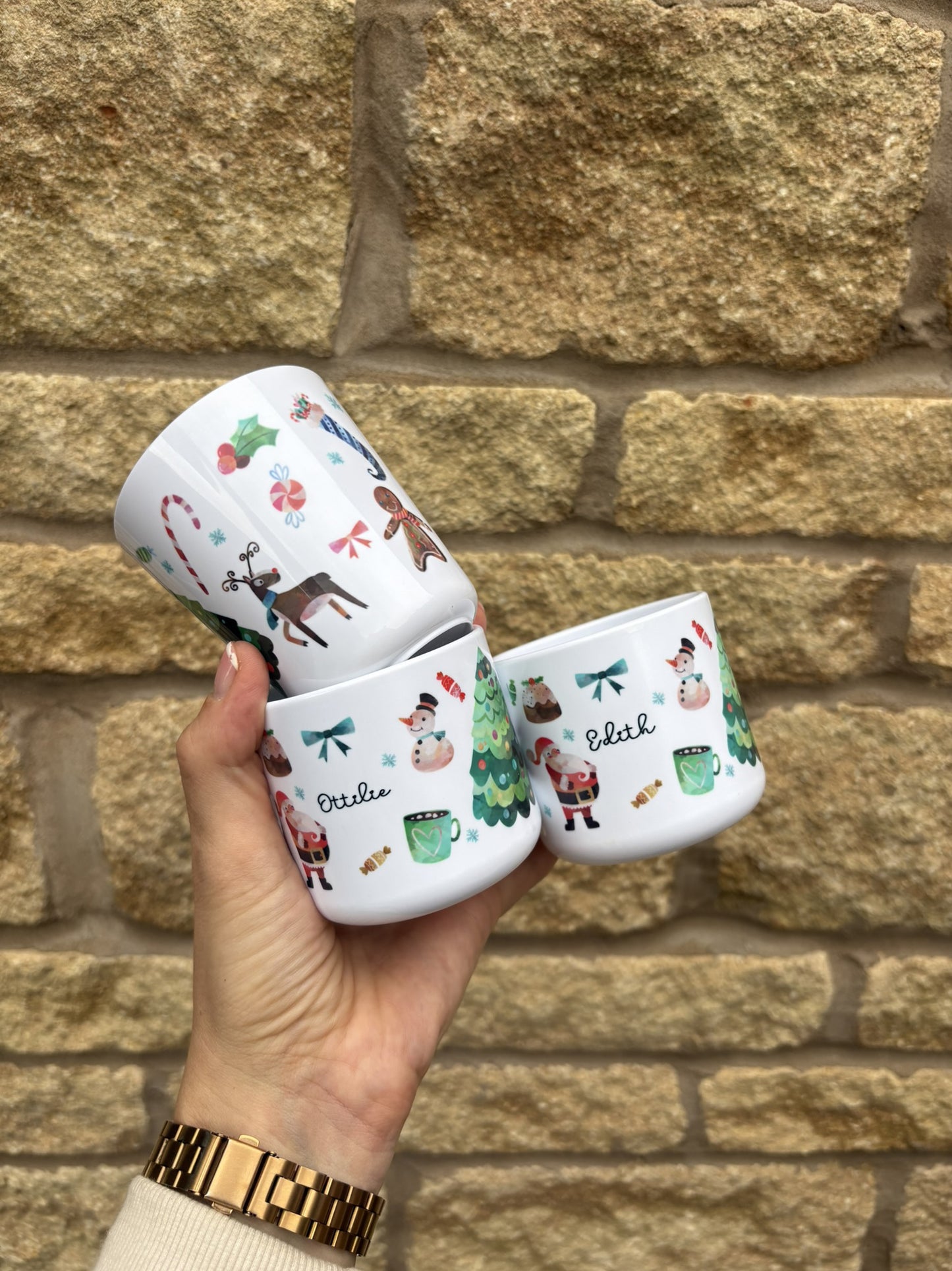 Personalised Plastic Christmas Children's Dinner Set