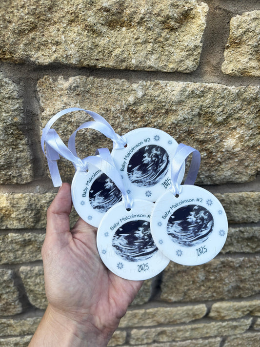 Personalised Baby Scan Christmas Bauble
