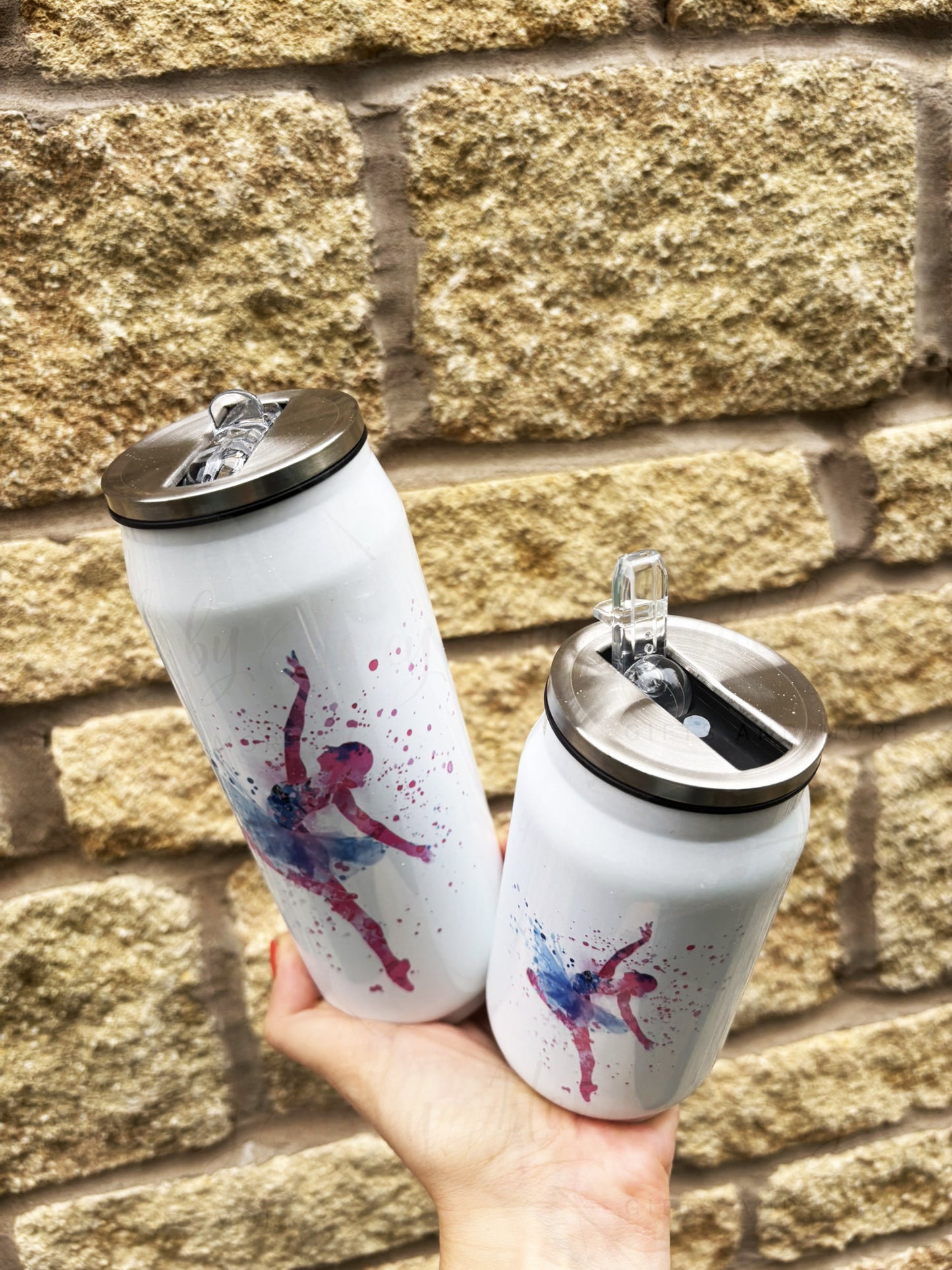 Personalised Ballet Dancer Stainless Steel Can with Straw