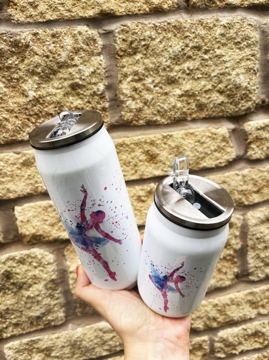 Personalised Ballet Dancer Stainless Steel Can with Straw