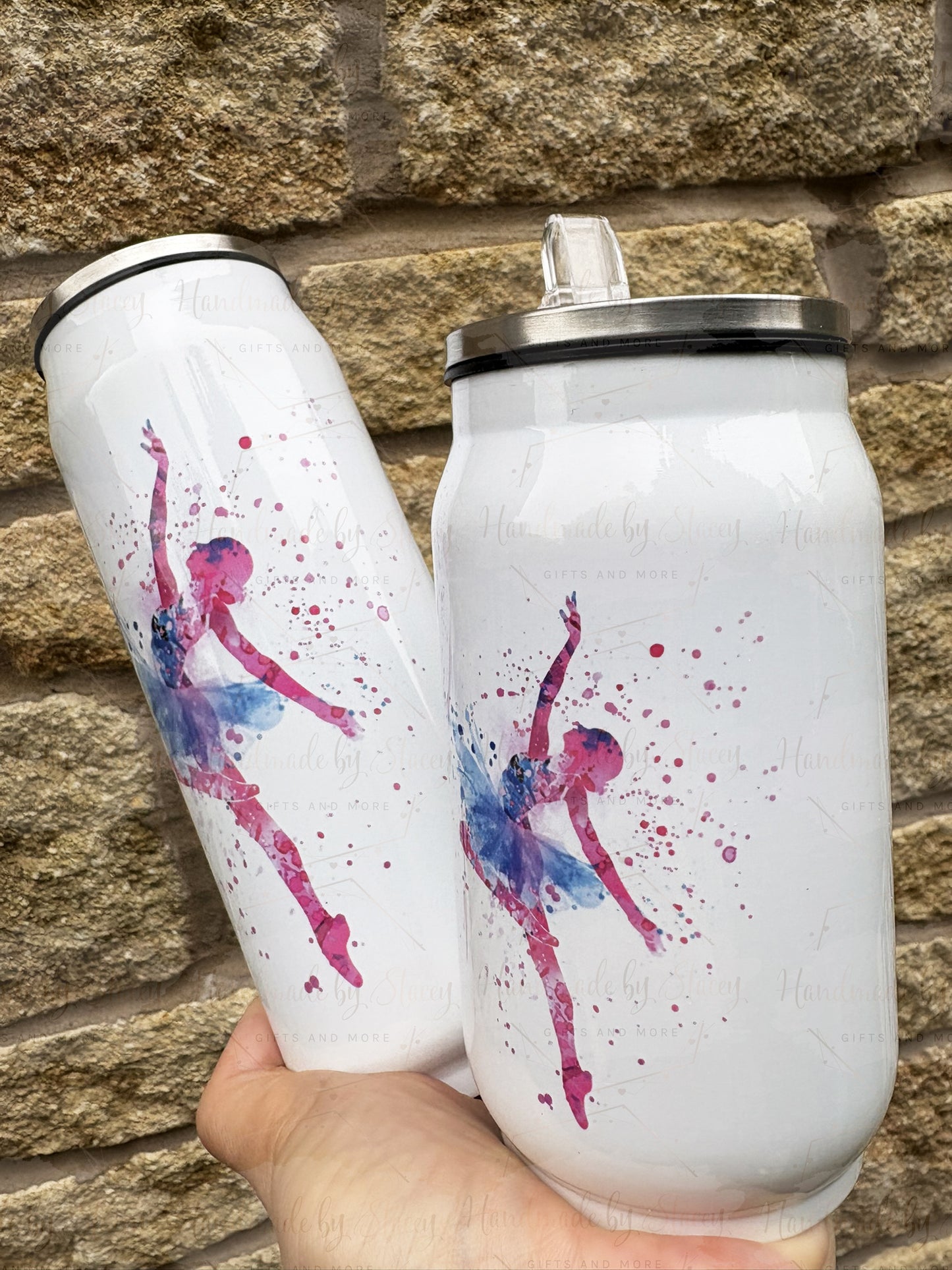 Personalised Ballet Dancer Stainless Steel Can with Straw