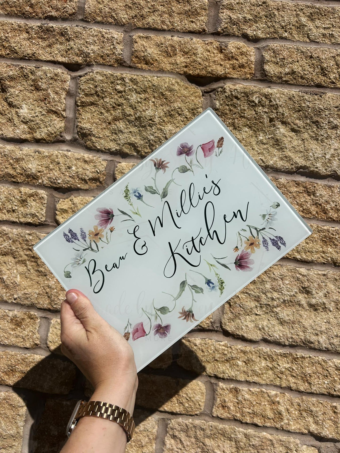 Personalised Wildflower Chopping Board