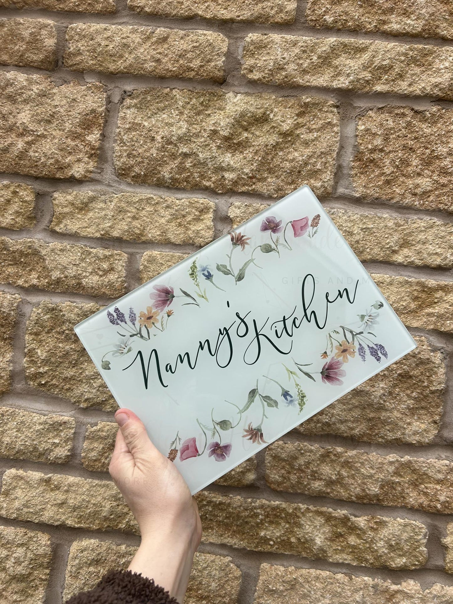 Personalised Wildflower Chopping Board