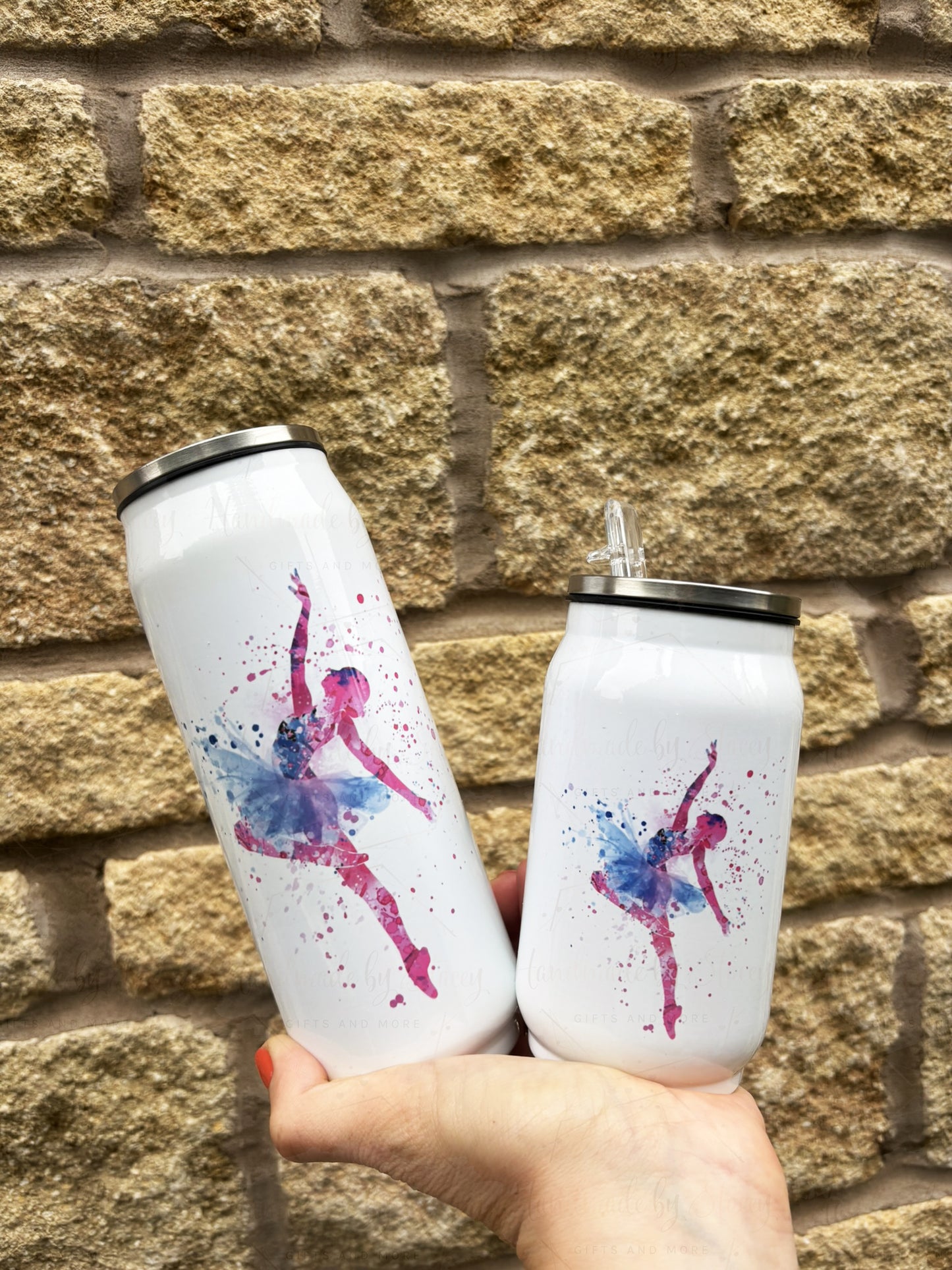 Personalised Ballet Dancer Stainless Steel Can with Straw