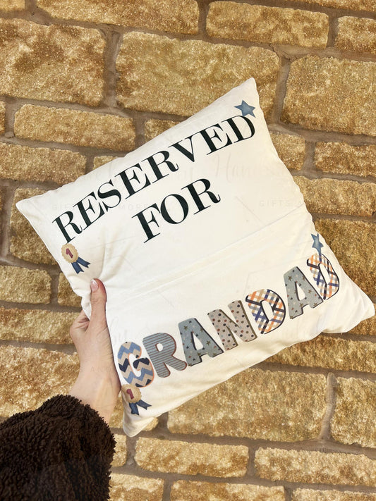 Personalised Reserved for Pocket Cushion