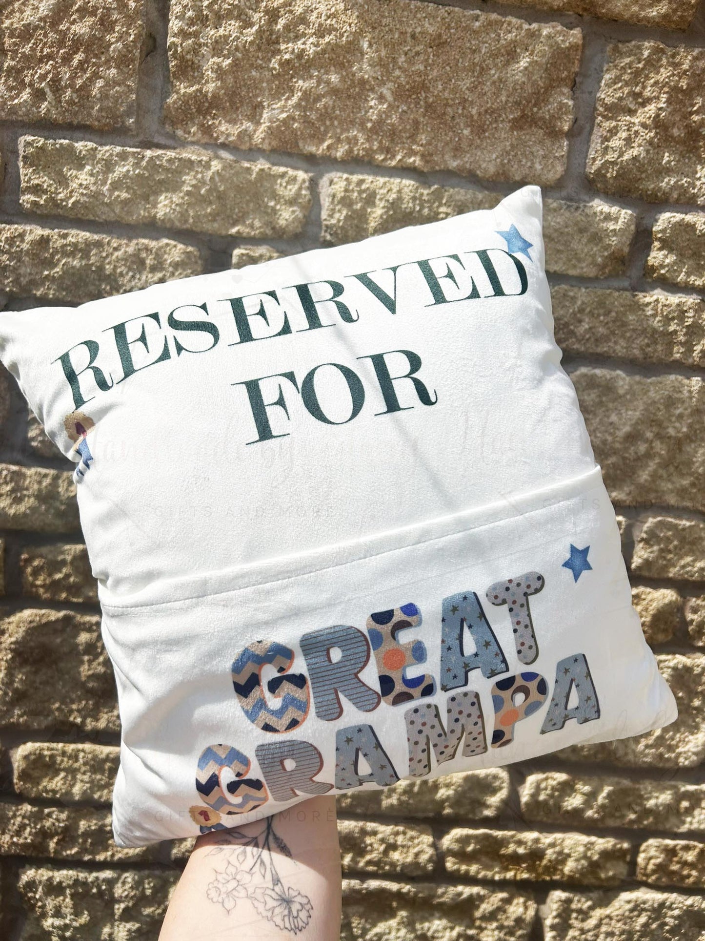 Personalised Reserved for Pocket Cushion