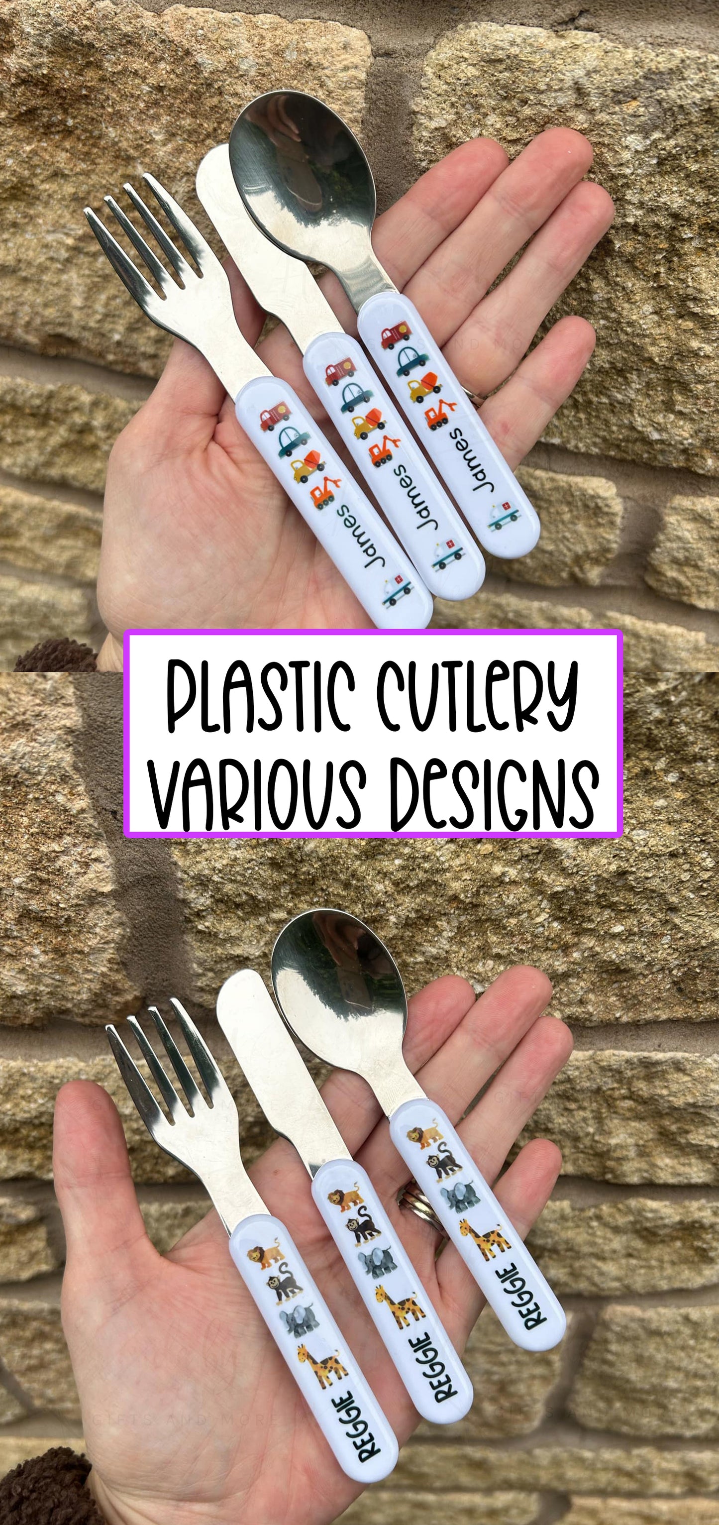 Personalised Plastic Children's Cutlery