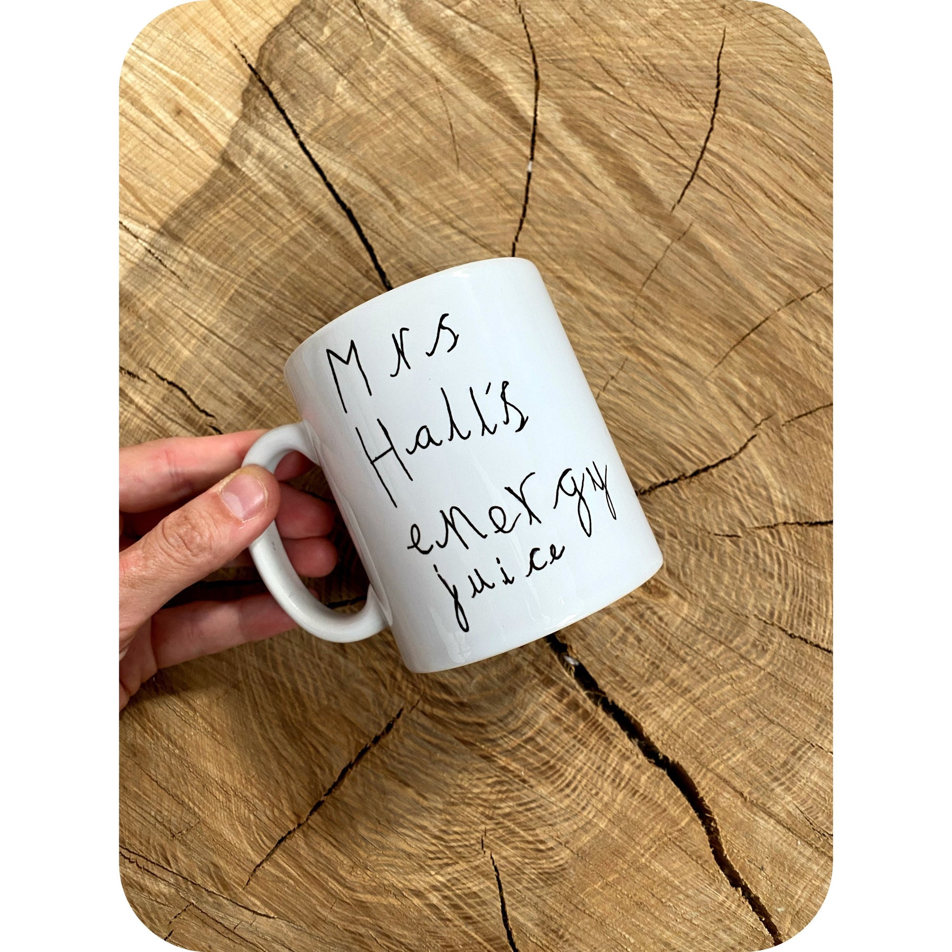 Personalised Ceramic Mug|Child Drawing Artwork Handprint|Unique Memory Gift Idea Fathers Mothers Day Birthday