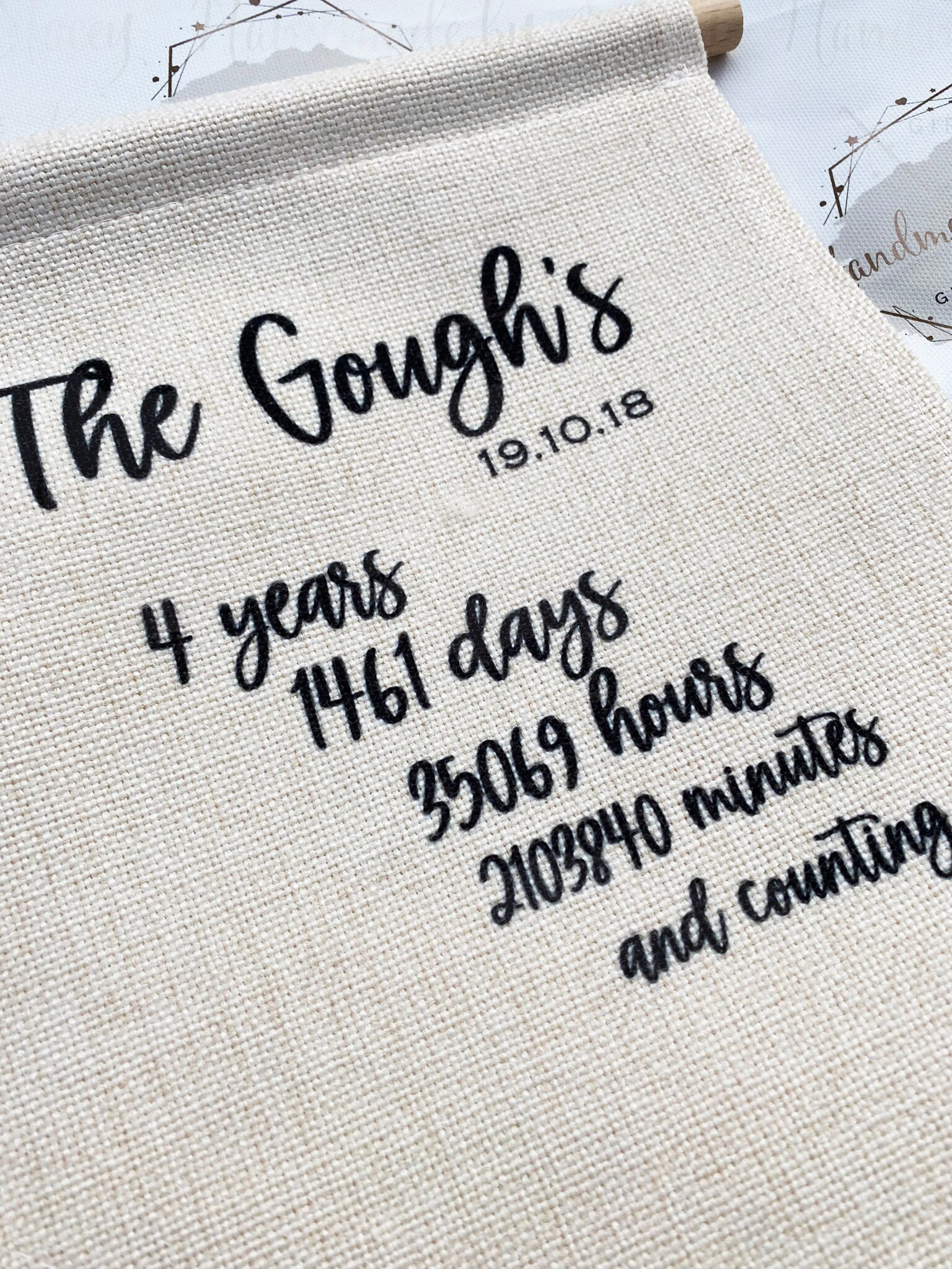 Couple Bedroom Sign|Linen Flag Pennant|Bedroom Decor Gift Idea|Wedding Gift for Anniversary|Couple|Bride|Groom|Newlywed Keepsake Gift