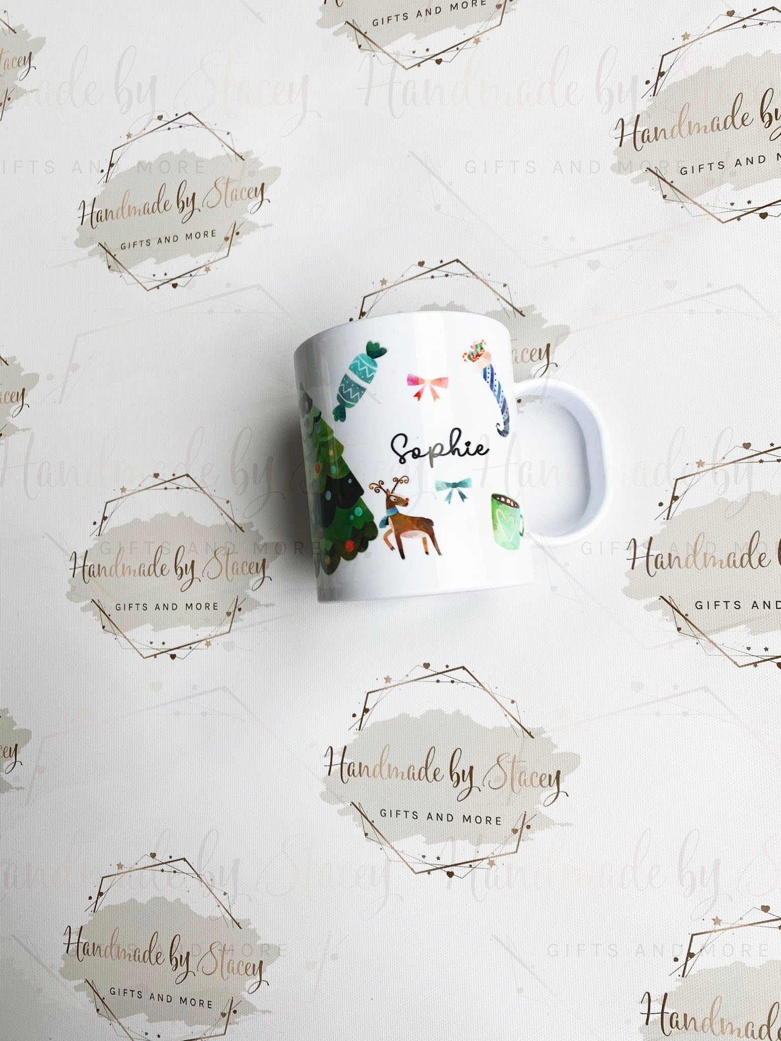 Personalised Christmas Cup|Editable Text Plastic|Ceramic Mug Suitable for Adult & Child|Family Gift Idea for All|Hot Chocolate Xmas Eve Box