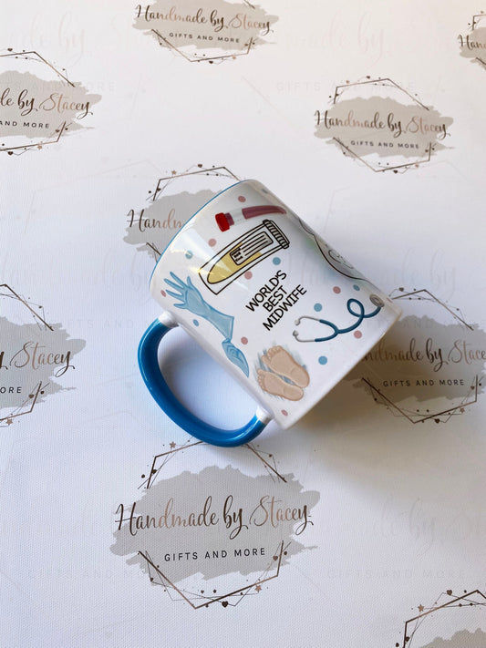 Personalised Midwife Mug|Thank You Nurse|Midwifery New Baby Cup|Custom Text Gift Idea|Doctor Hot Drink Reusable Cup
