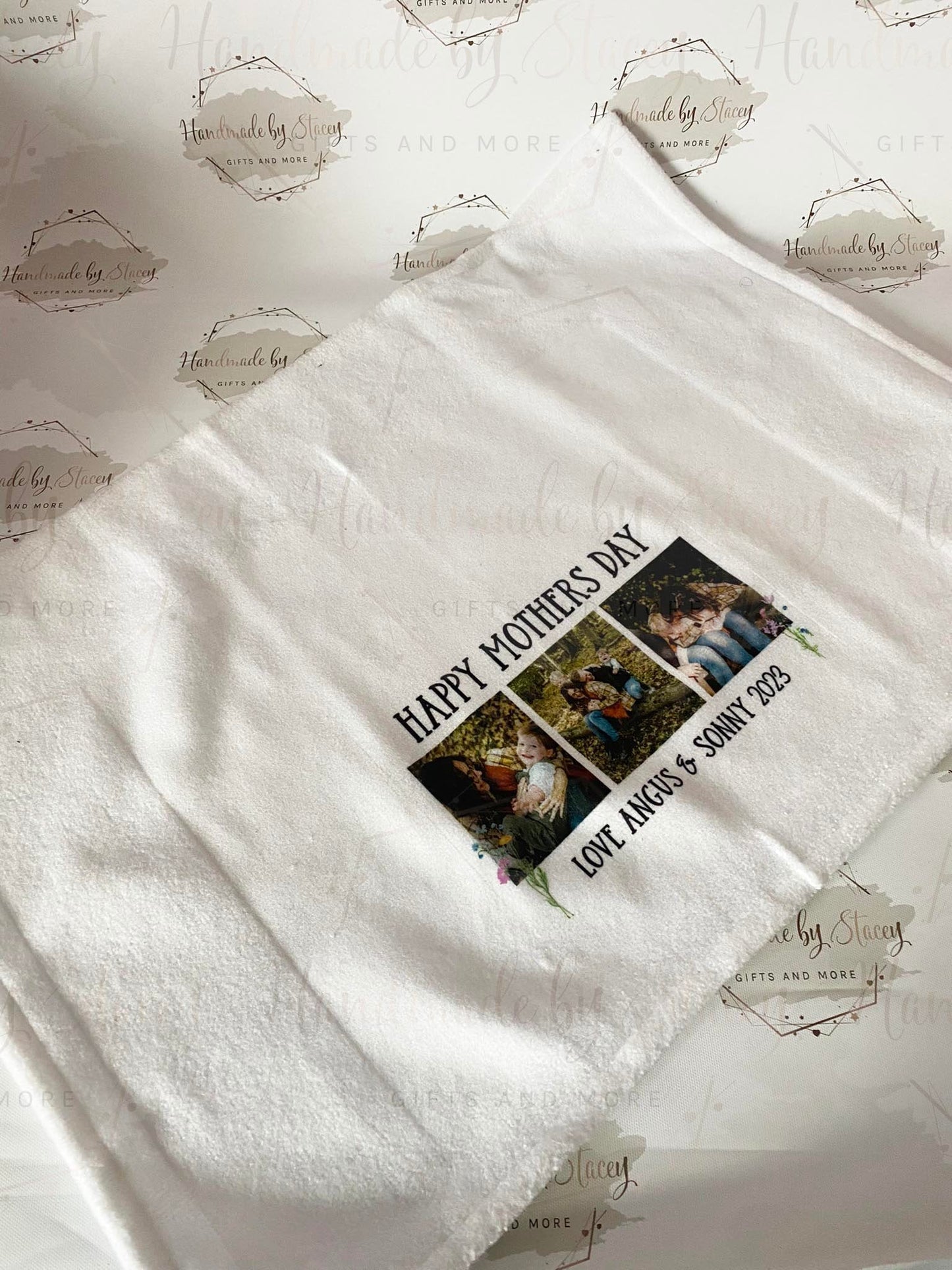 Personalised Kitchen Tea Towel|Custom Photography Family Gift Idea for Mother's day|Birthday|Christmas|Editable Text|New Home Gift