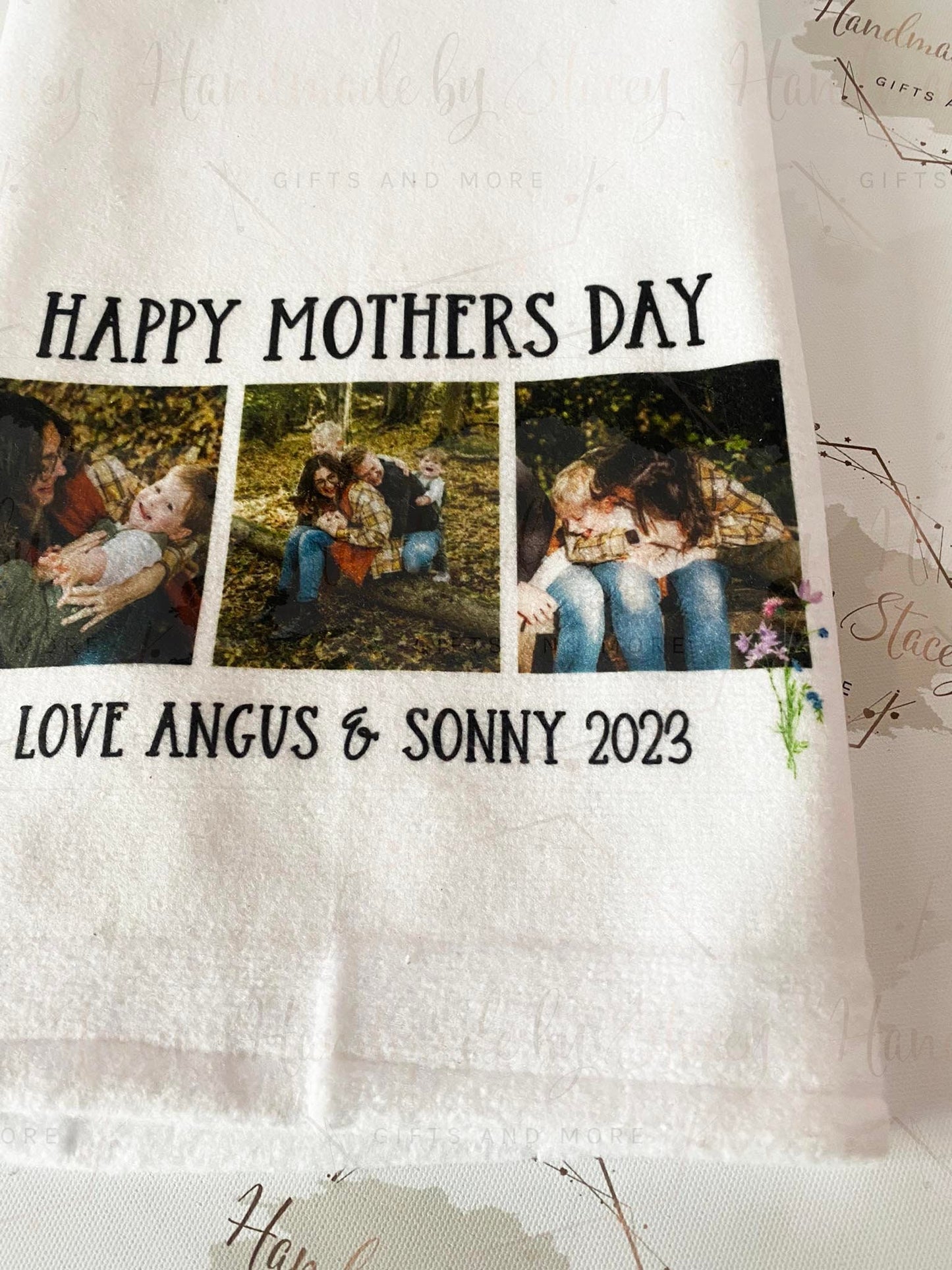 Personalised Kitchen Tea Towel|Custom Photography Family Gift Idea for Mother's day|Birthday|Christmas|Editable Text|New Home Gift