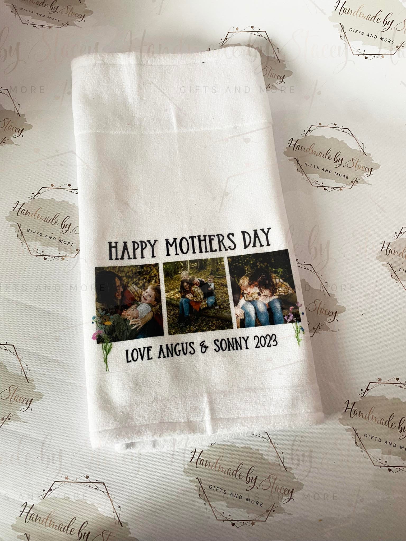 Personalised Kitchen Tea Towel|Custom Photography Family Gift Idea for Mother's day|Birthday|Christmas|Editable Text|New Home Gift