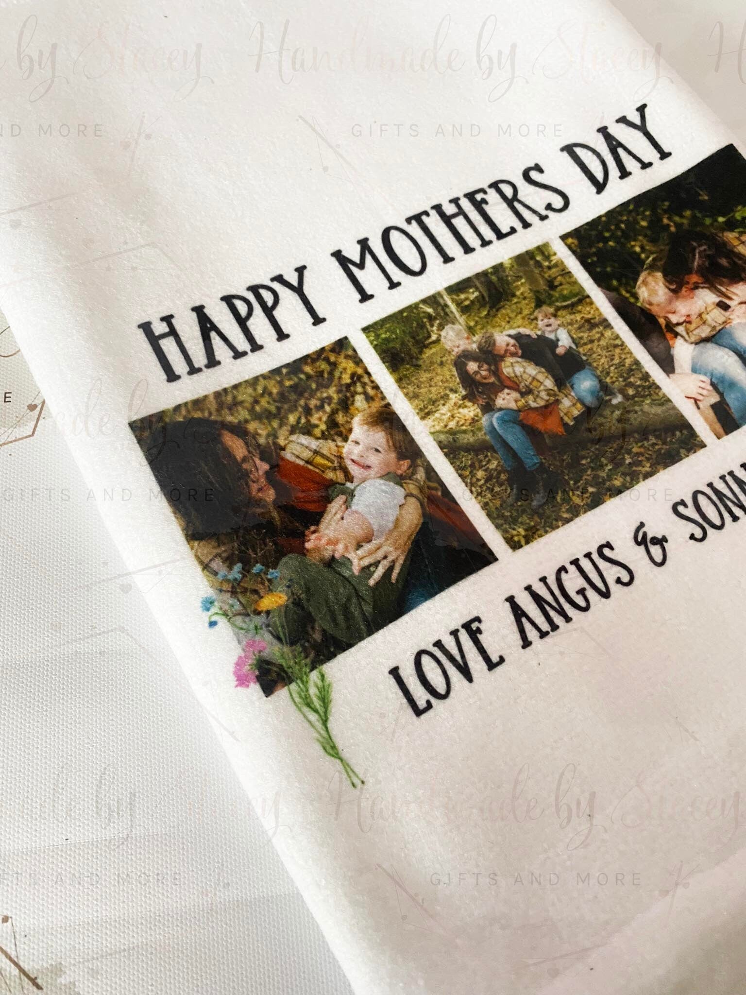 Personalised Kitchen Tea Towel|Custom Photography Family Gift Idea for Mother's day|Birthday|Christmas|Editable Text|New Home Gift