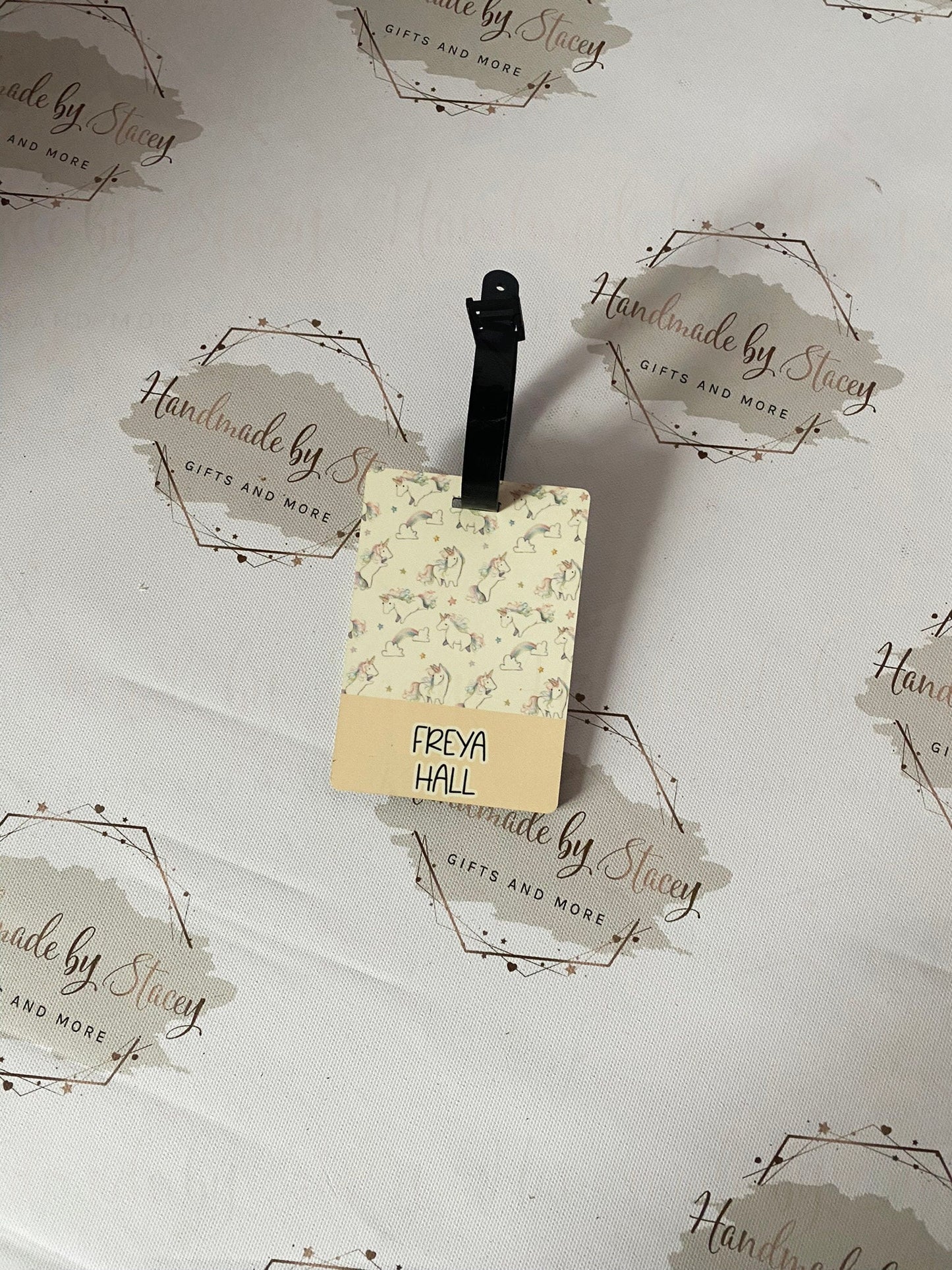 Personalised Childrens Passport Holder|Unicorn Design PU Leather|Custom Text|MDF Luggage Tag|School Name Tag|Gift for Child|Travelling