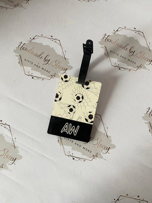 Personalised Childrens Passport Holder|Football Design PU Leather|Custom Text|MDF Luggage Tag|School Name Tag|Gift for Child|Travelling