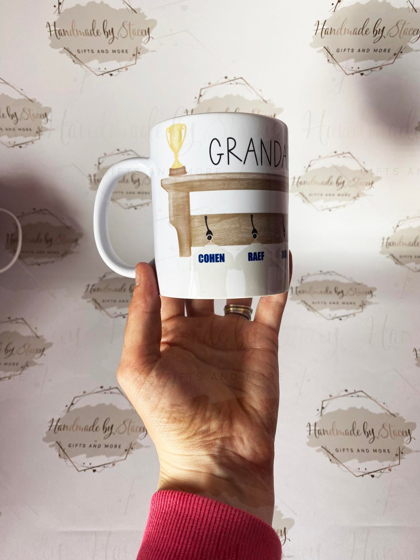 Personalised Ceramic Mug|Football Rugby Sport Fan|Custom Text|Gift Idea for Footy Fan|5 a Side|Gift for Brother/Uncle/Grandad/Daddy/Fathers