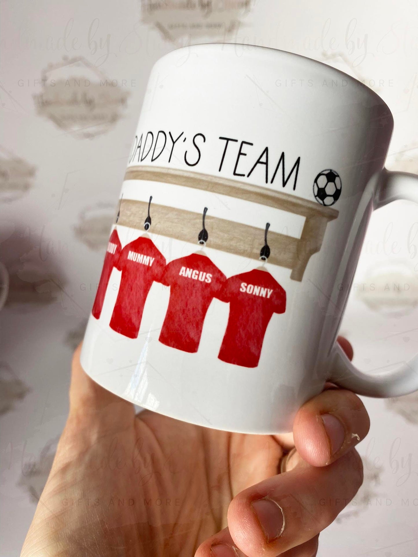 Personalised Ceramic Mug|Football Rugby Sport Fan|Custom Text|Gift Idea for Footy Fan|5 a Side|Gift for Brother/Uncle/Grandad/Daddy/Fathers
