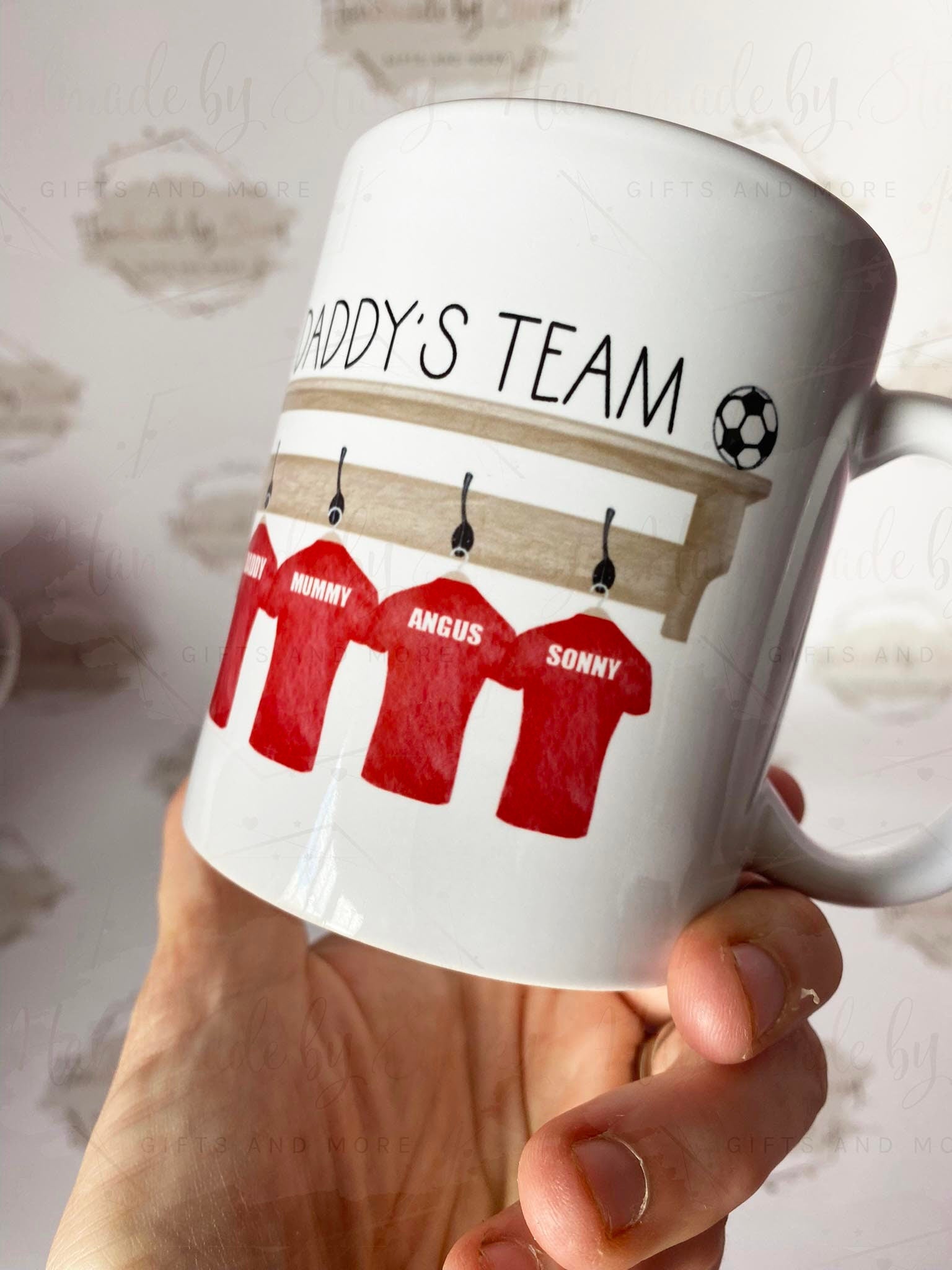 Personalised Ceramic Mug|Football Rugby Sport Fan|Custom Text|Gift Idea for Footy Fan|5 a Side|Gift for Brother/Uncle/Grandad/Daddy/Fathers