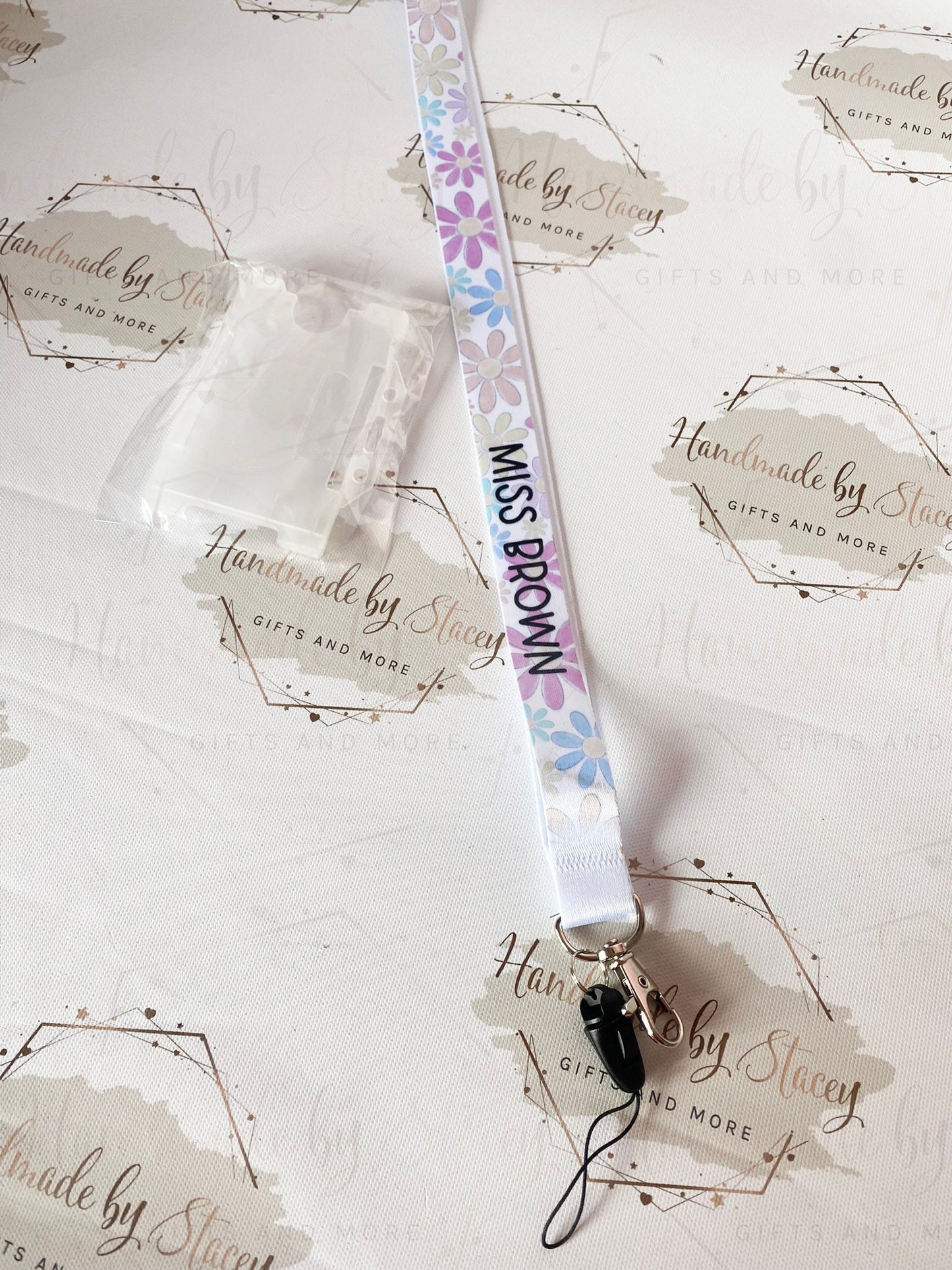 Personalised Lanyard| Floral Inspired Design|Key Chain Gift Idea for Teacher|Teaching Assistant|SEN|Nurse|ID Holder for Doctor Thank you