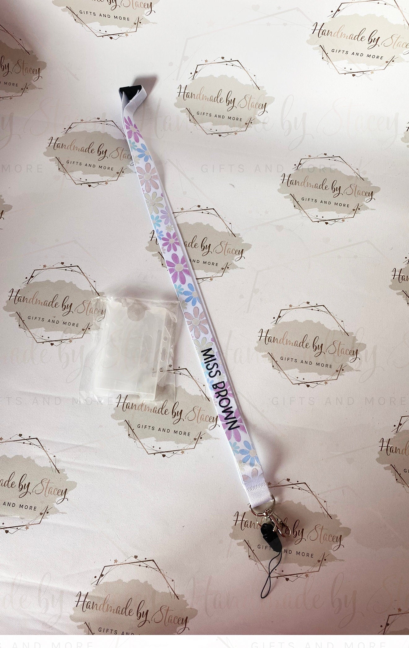Personalised Lanyard| Floral Inspired Design|Key Chain Gift Idea for Teacher|Teaching Assistant|SEN|Nurse|ID Holder for Doctor Thank you