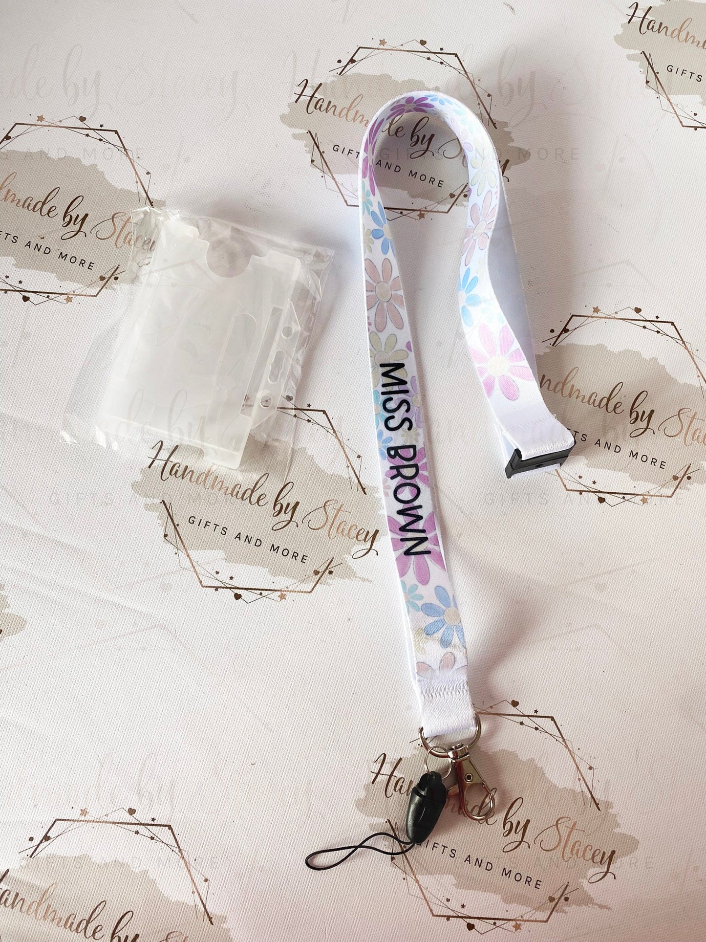 Personalised Lanyard| Floral Inspired Design|Key Chain Gift Idea for Teacher|Teaching Assistant|SEN|Nurse|ID Holder for Doctor Thank you