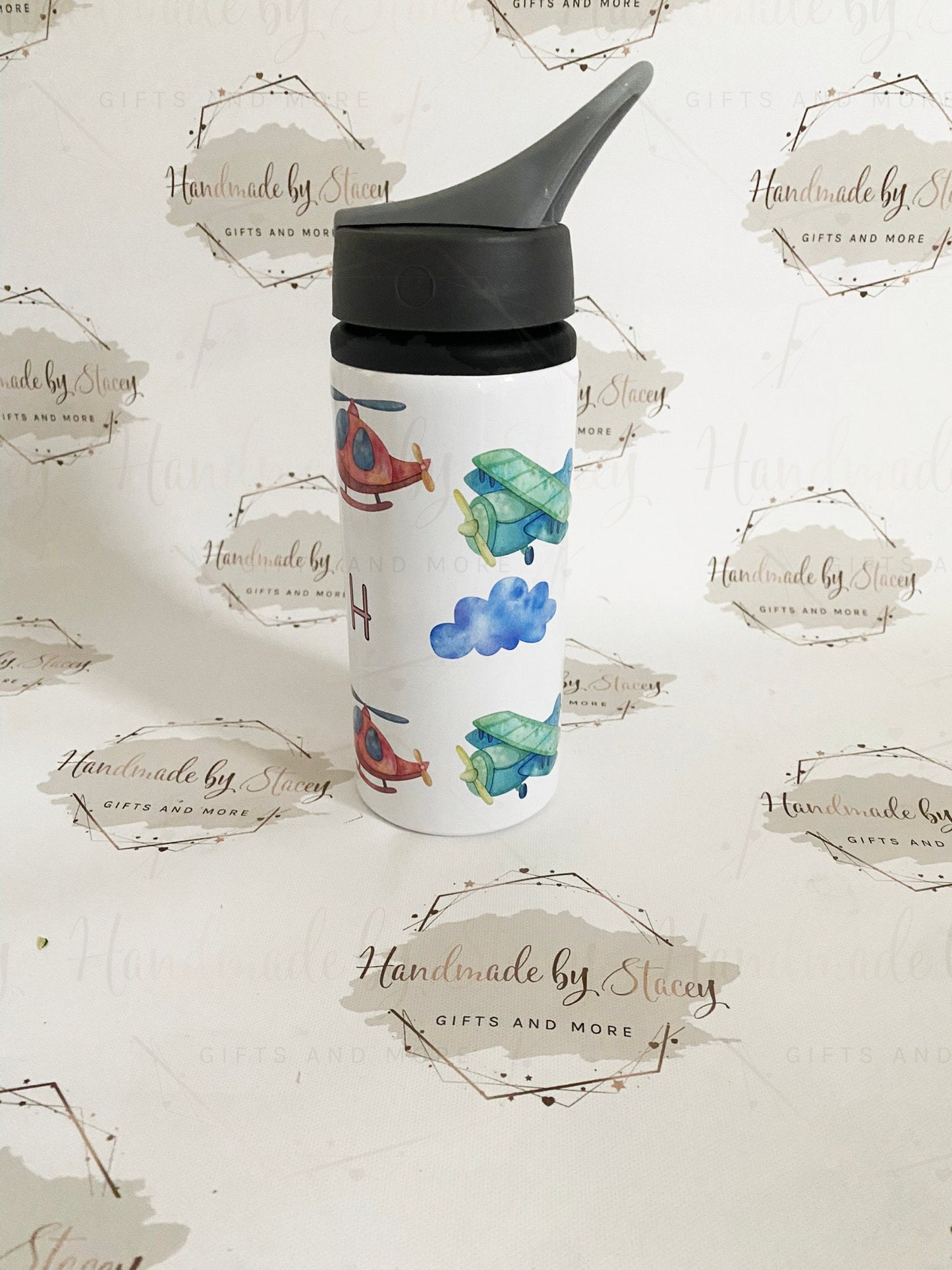 Personalised Child's Aeroplanes Water Bottle|Back to School Drinking Bottle|Editable Text|Toddler Nursery|Birthday Gift Idea