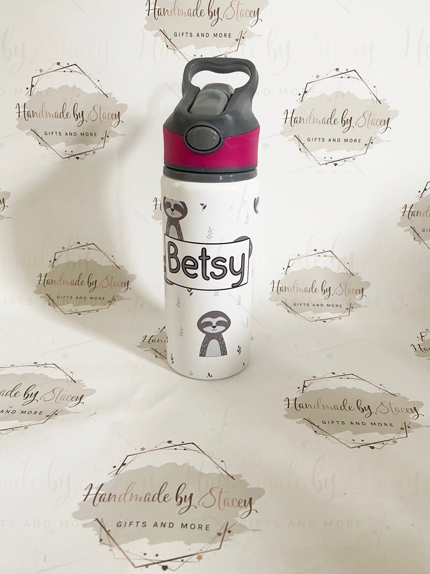 Personalised Child's Wild Animal Slothl Water Bottle|Back to School Drinking Bottle|Editable Text|Toddler Nursery|Birthday Gift Idea