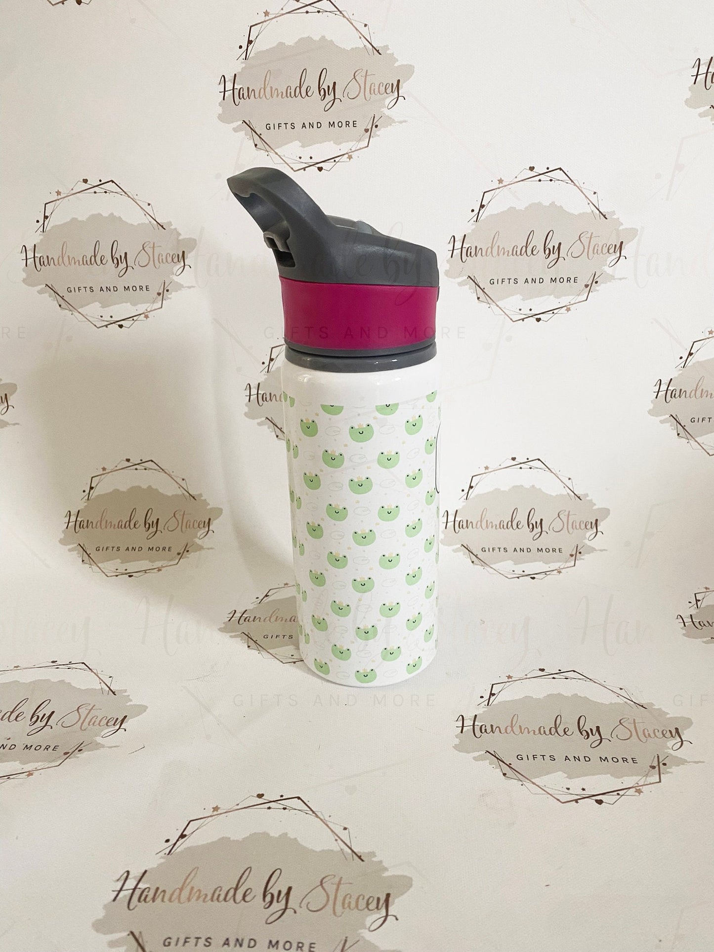 Personalised Child's Animal Green Frog Water Bottle|Back to School Drinking Bottle|Editable Text|Toddler Nursery|Birthday Gift Idea