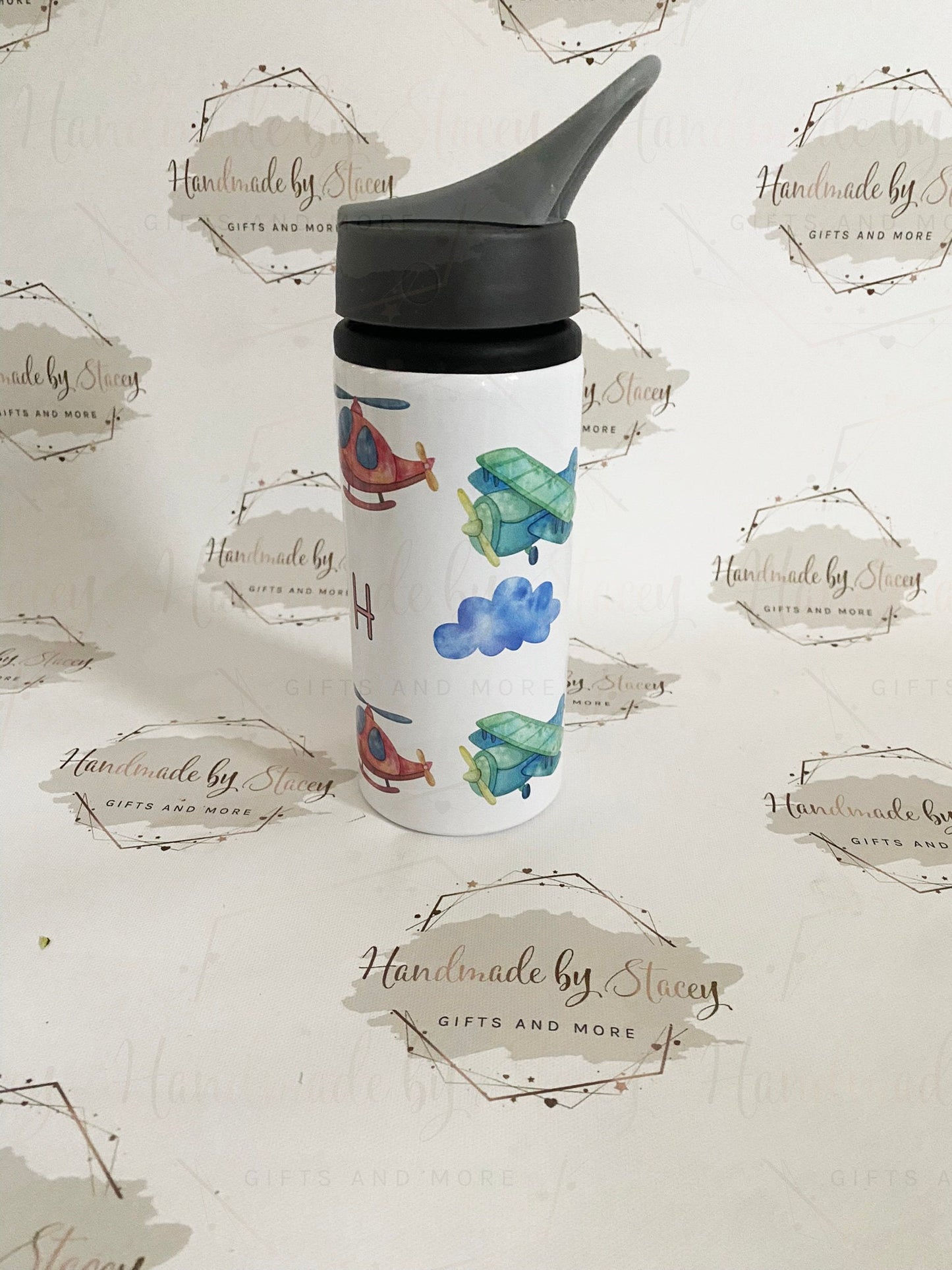 Personalised Child's Aeroplanes Water Bottle|Back to School Drinking Bottle|Editable Text|Toddler Nursery|Birthday Gift Idea