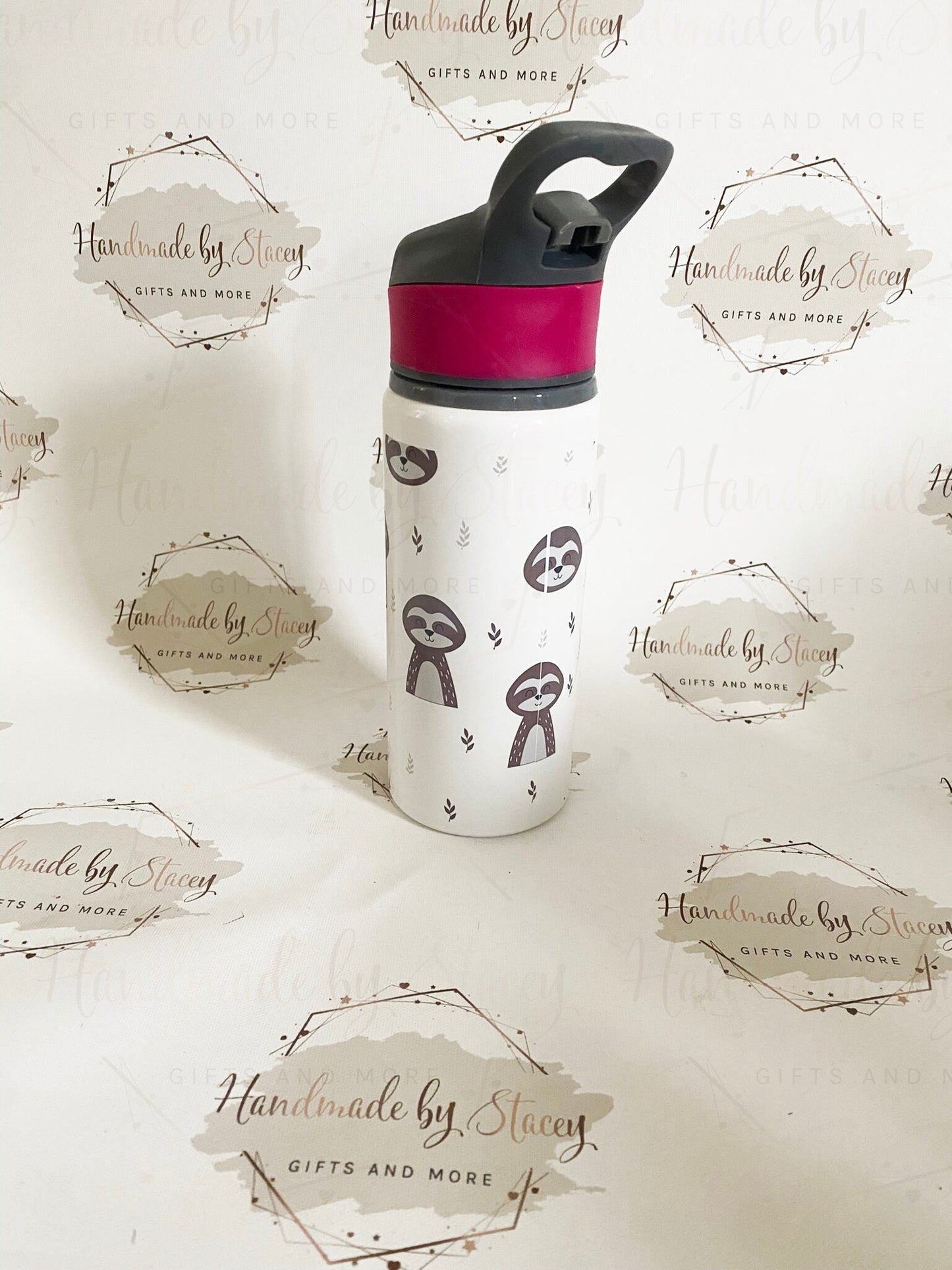 Personalised Child's Wild Animal Slothl Water Bottle|Back to School Drinking Bottle|Editable Text|Toddler Nursery|Birthday Gift Idea