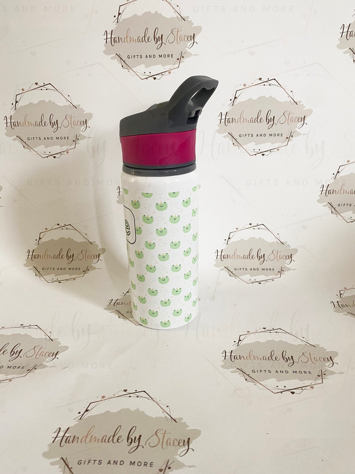 Personalised Child's Animal Green Frog Water Bottle|Back to School Drinking Bottle|Editable Text|Toddler Nursery|Birthday Gift Idea