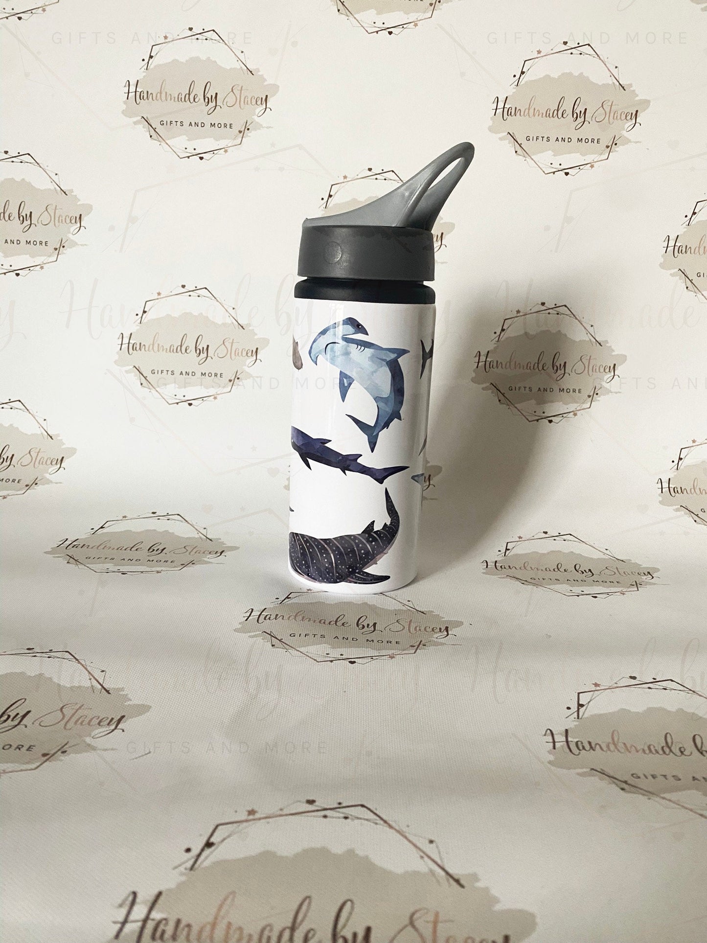 Personalised Child's Shark Animal Water Bottle|Back to School Drinking Bottle|Editable Text|Toddler Nursery|Birthday Gift Idea