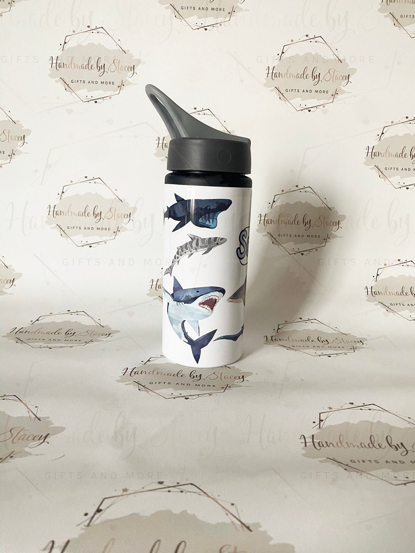 Personalised Child's Shark Animal Water Bottle|Back to School Drinking Bottle|Editable Text|Toddler Nursery|Birthday Gift Idea