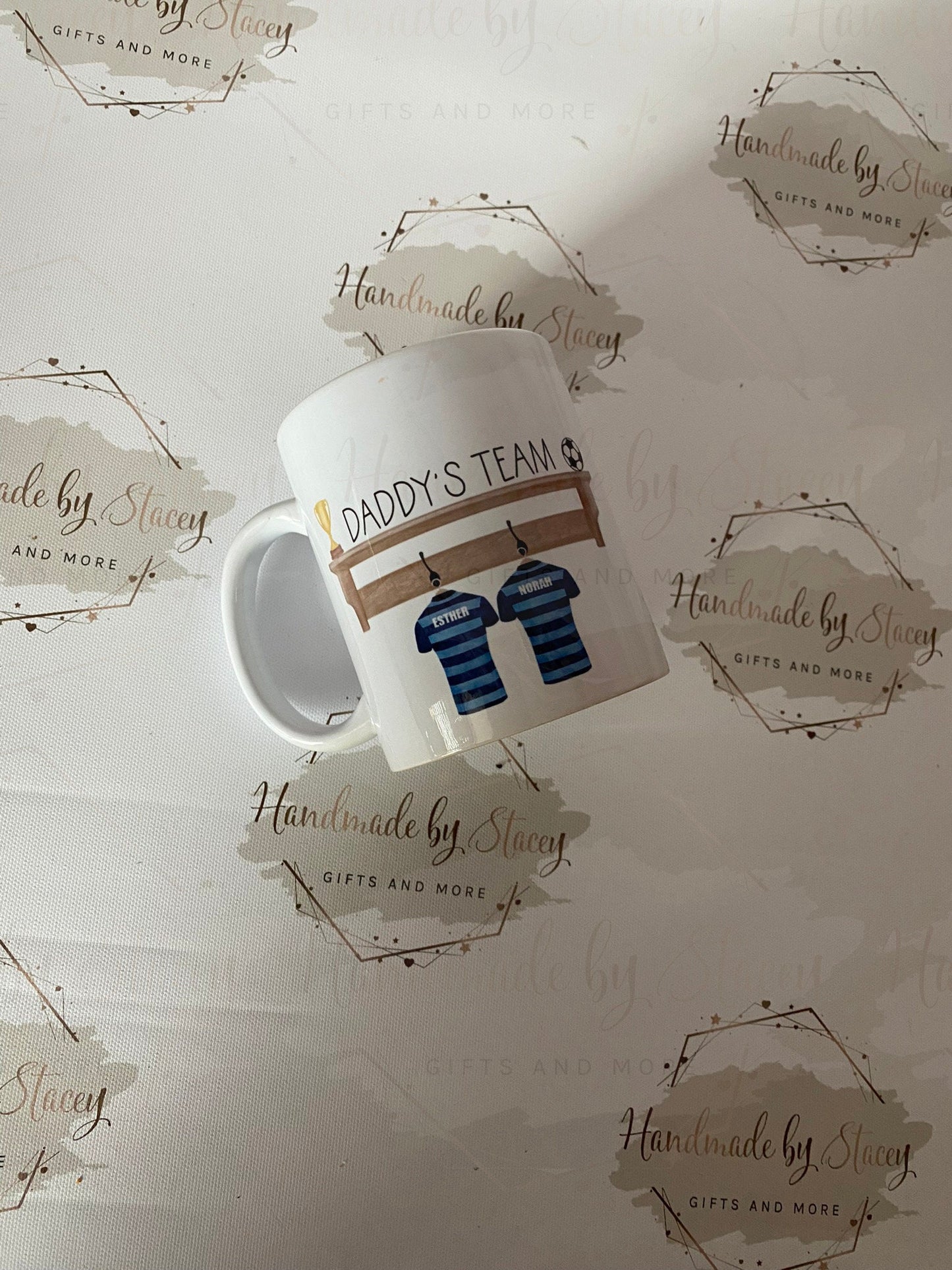 Personalised Ceramic Mug|Football Rugby Sport Fan|Custom Text|Gift Idea for Footy Fan|5 a Side|Gift for Brother/Uncle/Grandad/Daddy/Fathers