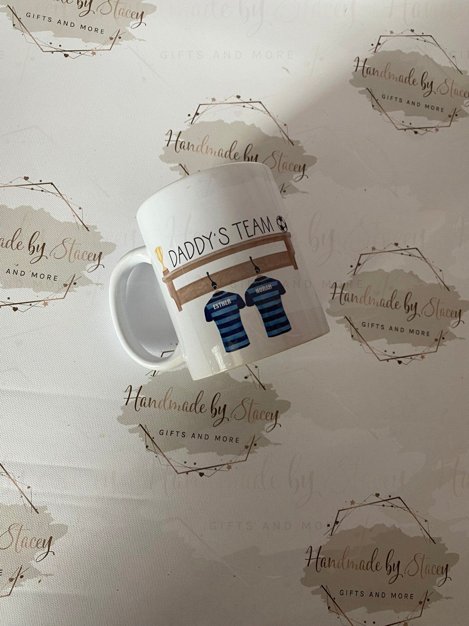 Personalised Ceramic Mug|Football Rugby Sport Fan|Custom Text|Gift Idea for Footy Fan|5 a Side|Gift for Brother/Uncle/Grandad/Daddy/Fathers