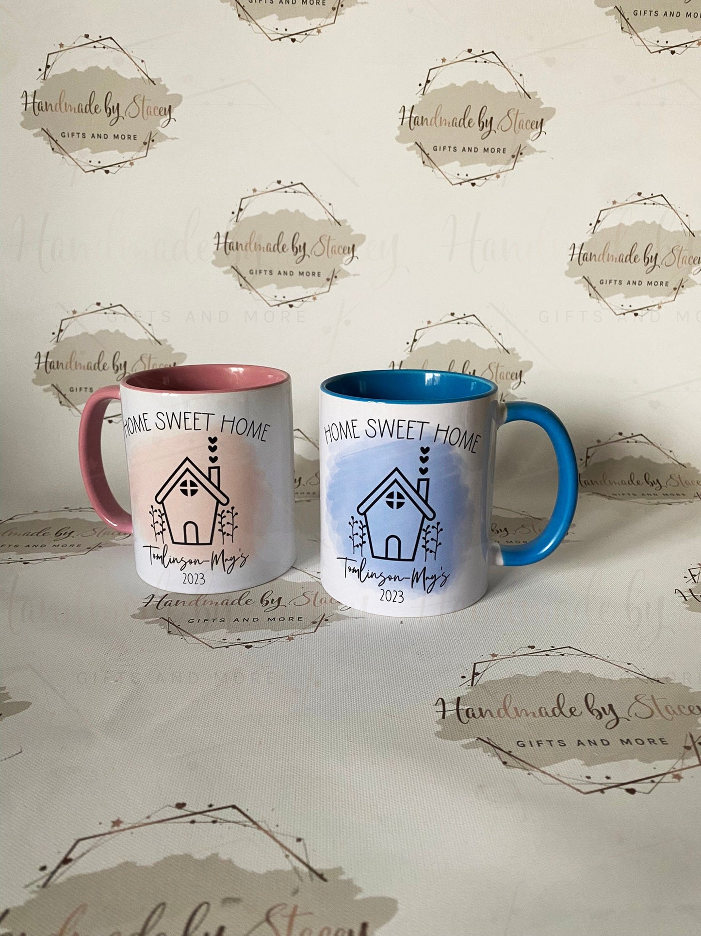 Personalised Ceramic Mug|New Home Mugs|Home Sweet Home Matching Mugs|House Design|Editable Text|First Home Together Gift Idea