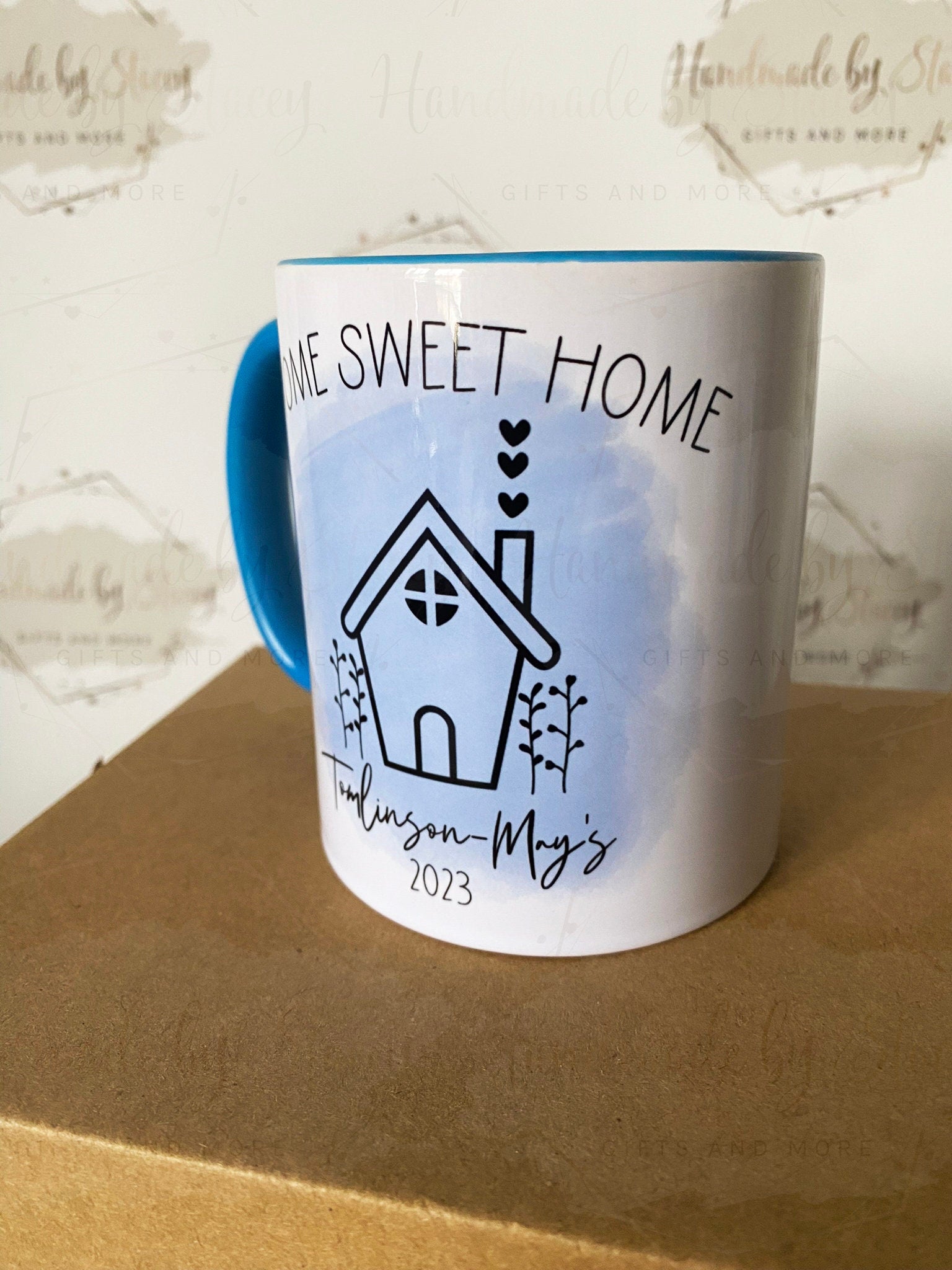Personalised Ceramic Mug|New Home Mugs|Home Sweet Home Matching Mugs|House Design|Editable Text|First Home Together Gift Idea