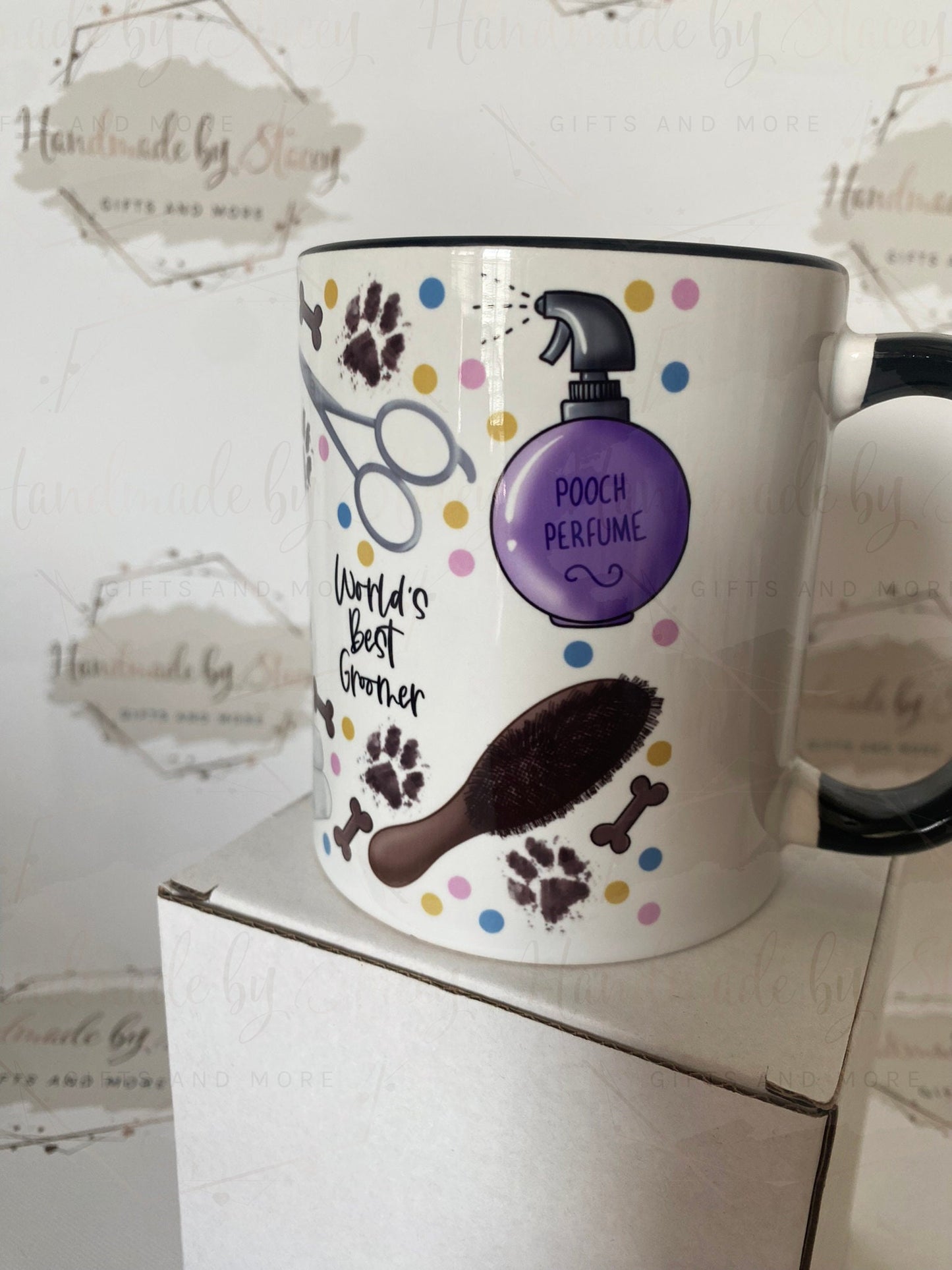 Personalised Ceramic Mug|World's Best Dog Groomer|Christmas Birthday Gift|Editable Text|Gift from the Dog|Thank you Gift