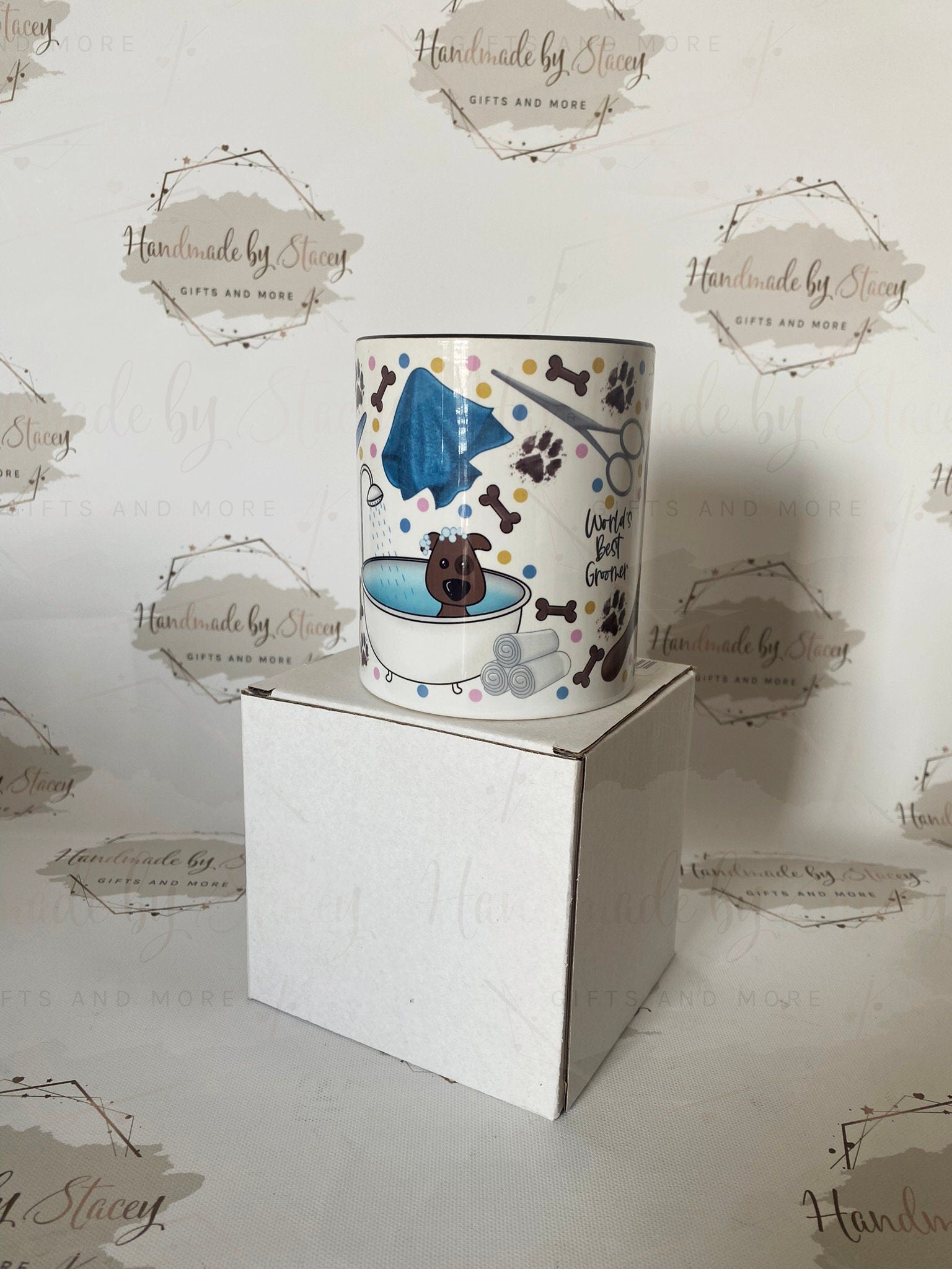 Personalised Ceramic Mug|World's Best Dog Groomer|Christmas Birthday Gift|Editable Text|Gift from the Dog|Thank you Gift