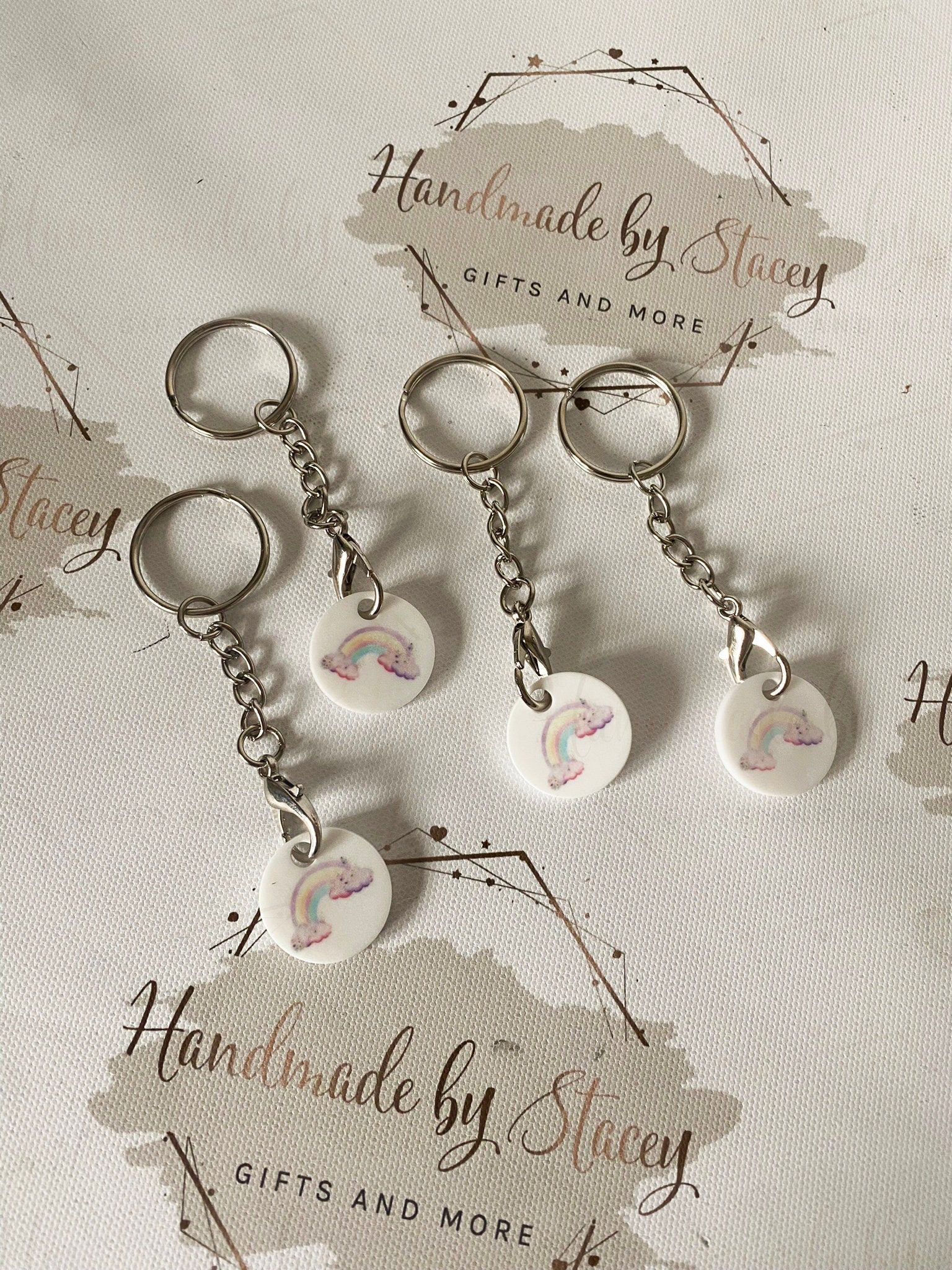 Personalised Trolley Coin|Rainbow Shopping Trolley Token|Thank you Small Keepsake Gift Idea for Mothers Day|Nannys|Birthdays