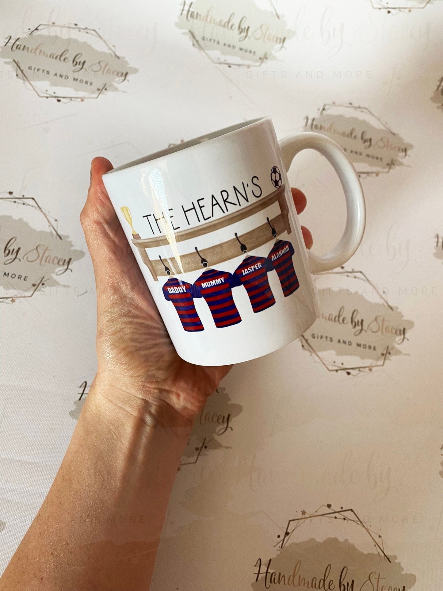 Personalised Ceramic Mug|Football Rugby Sport Fan|Custom Text|Gift Idea for Footy Fan|5 a Side|Gift for Brother/Uncle/Grandad/Daddy/Fathers
