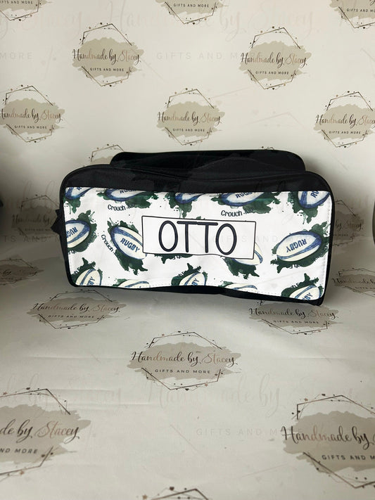 Personalised Rugby Boot Bag|Editable Text|Sports Shoe Bag|Dirty Boots|Gift Idea for Dad|Son|Niece|Nephew|Daughter|Christmas Sporting Gift