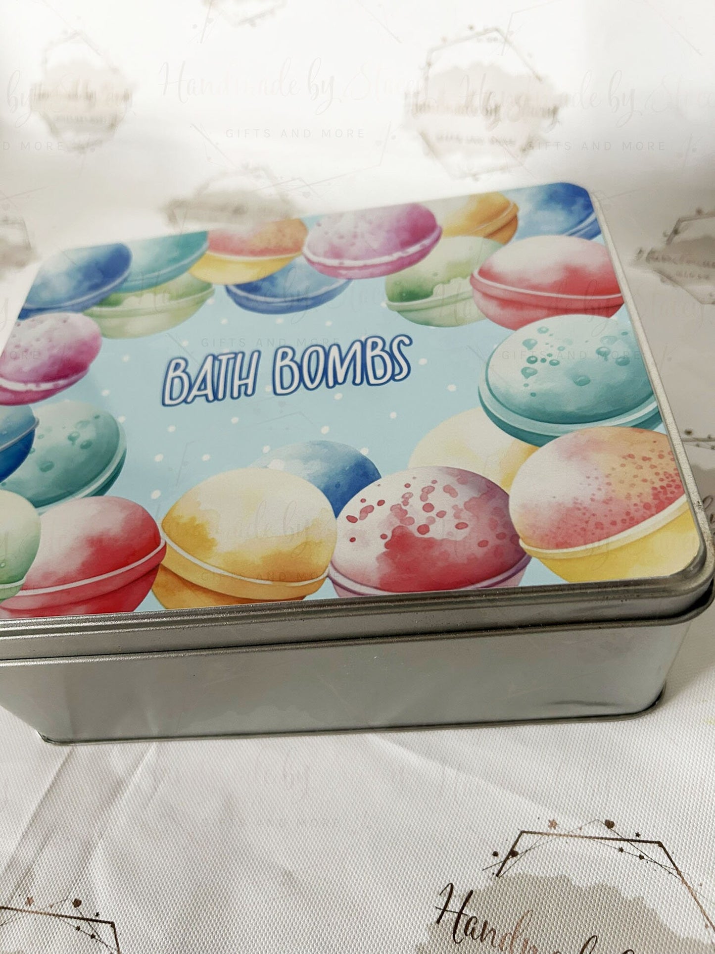 Personalised Novelty Metal Tin|Bath Bomb Gift Box|Bath Accessories|Mothers Day Friend Sister Child Gift Idea|Birthday Christmas Present